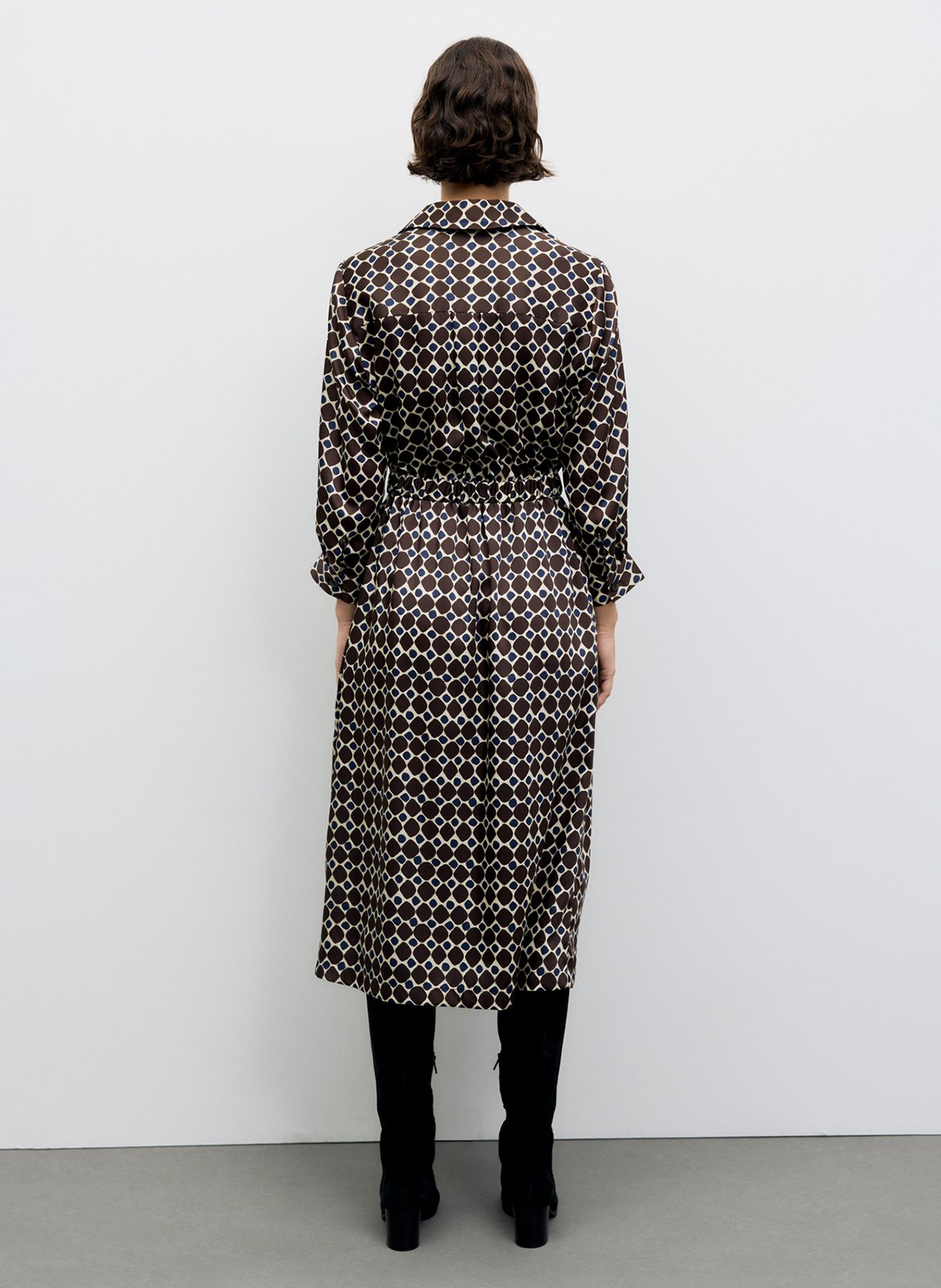 Robe midi imprimée GERARD DAREL Marron