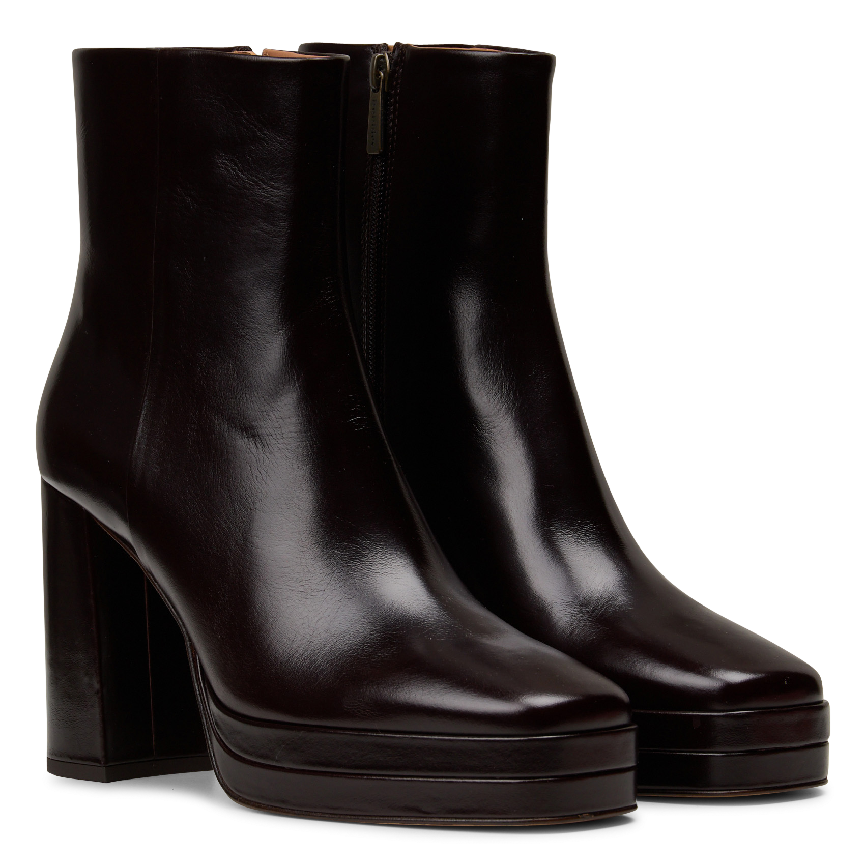 Lederstiefeletten mit Reißverschluss BOBBIES Braun