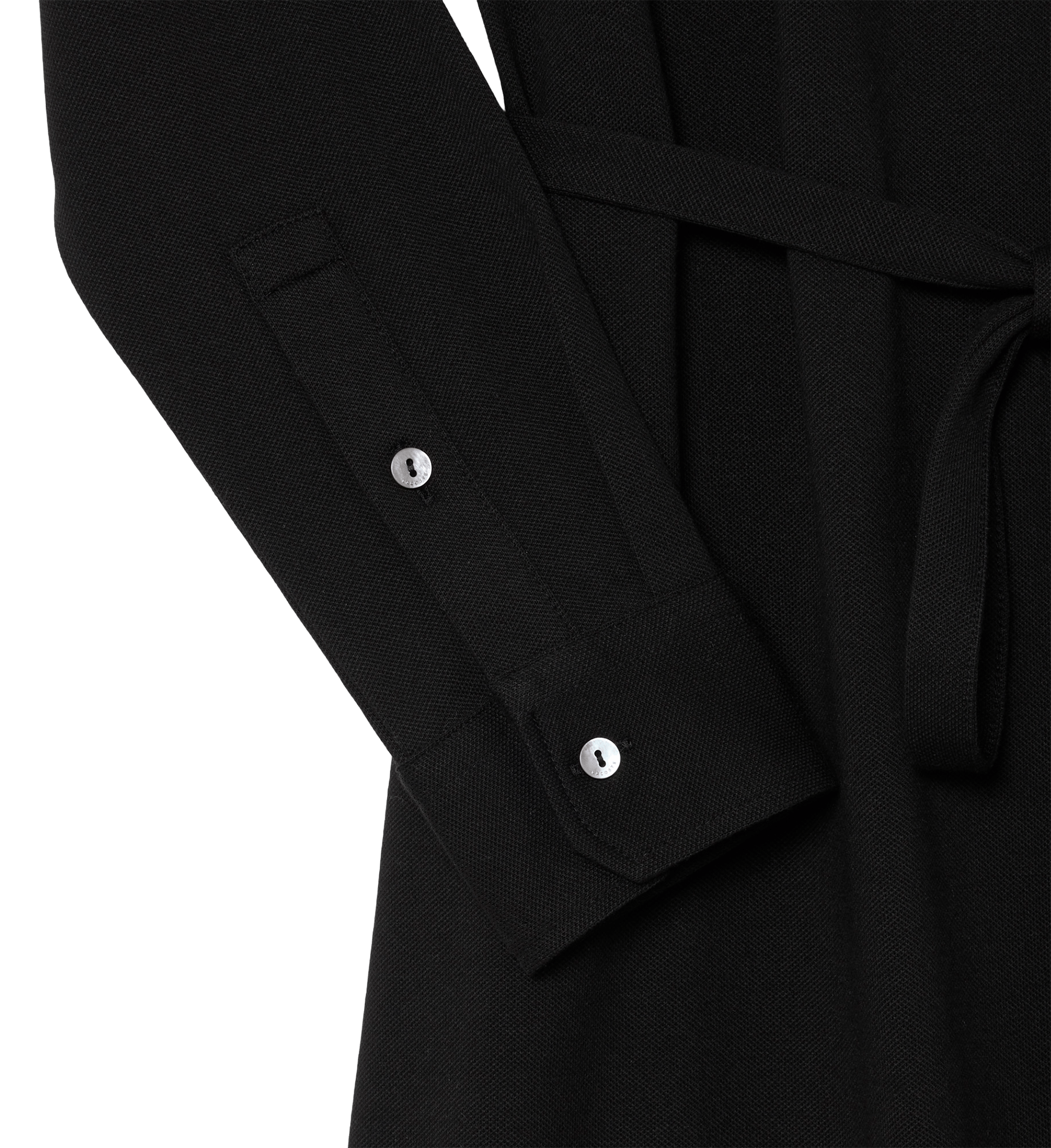 Robe cache-cœur cintrée en coton mélangé LACOSTE Noir