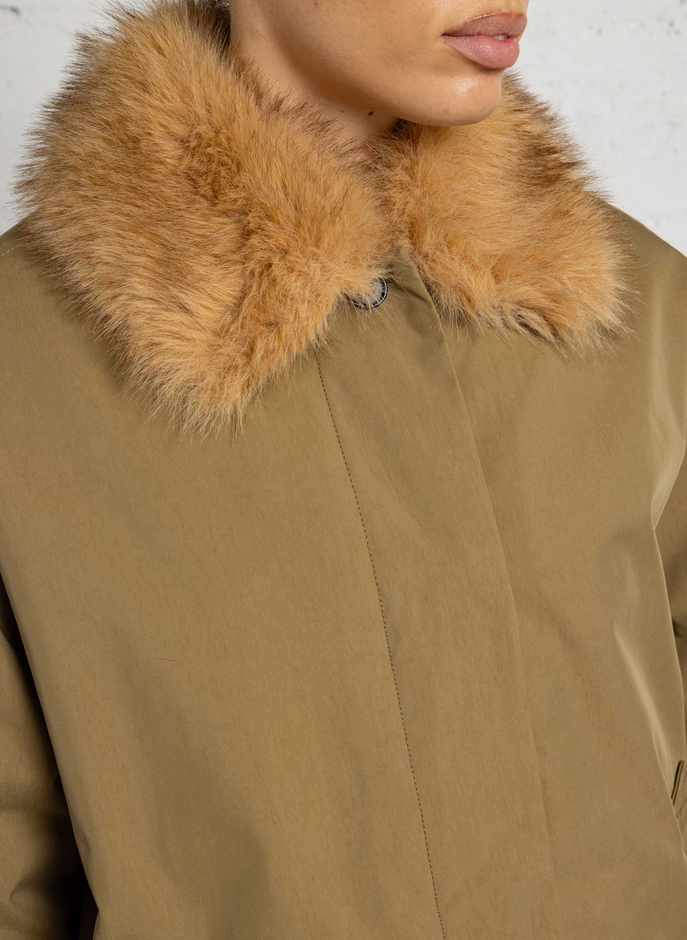 Weiter Baumwollmantel BELLEROSE Beige