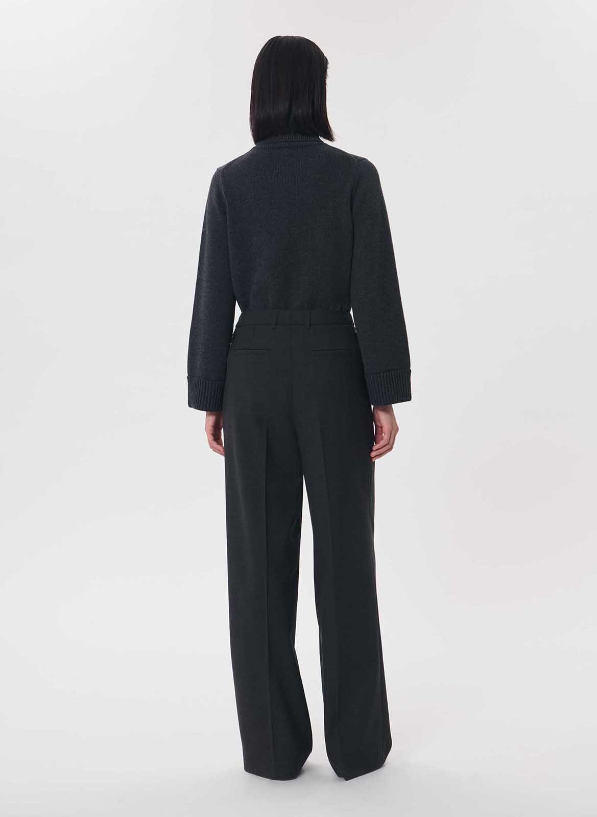 Pantalon large taille haute TARA JARMON Gris