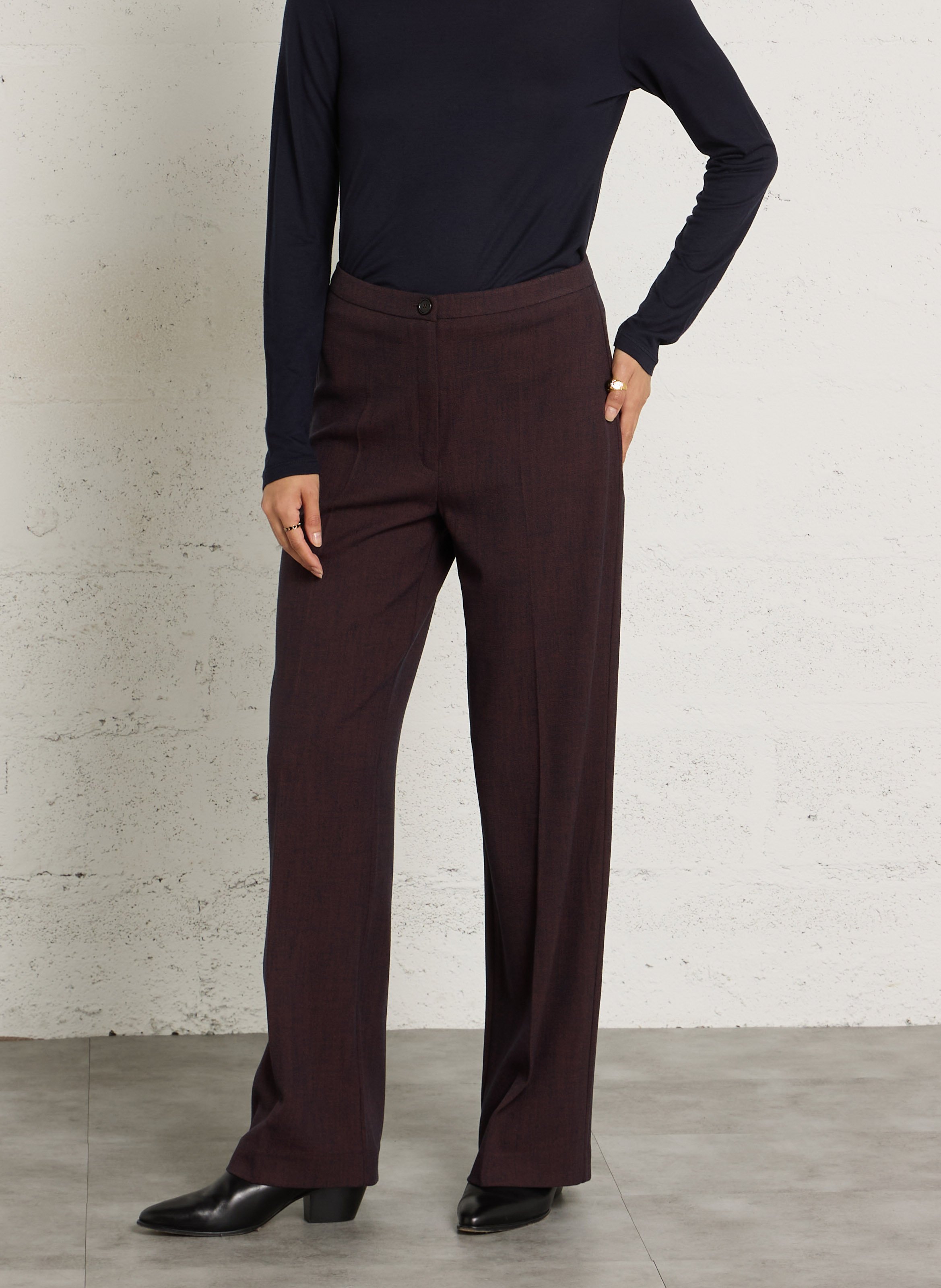 Straight-leg pants NICE THINGS Brown
