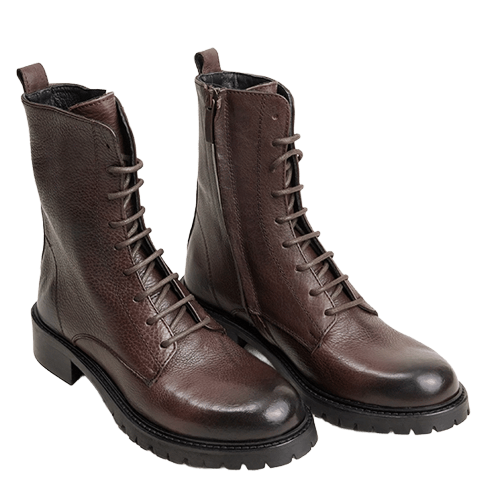 Bottes en cuir à lacets JONAK Marron