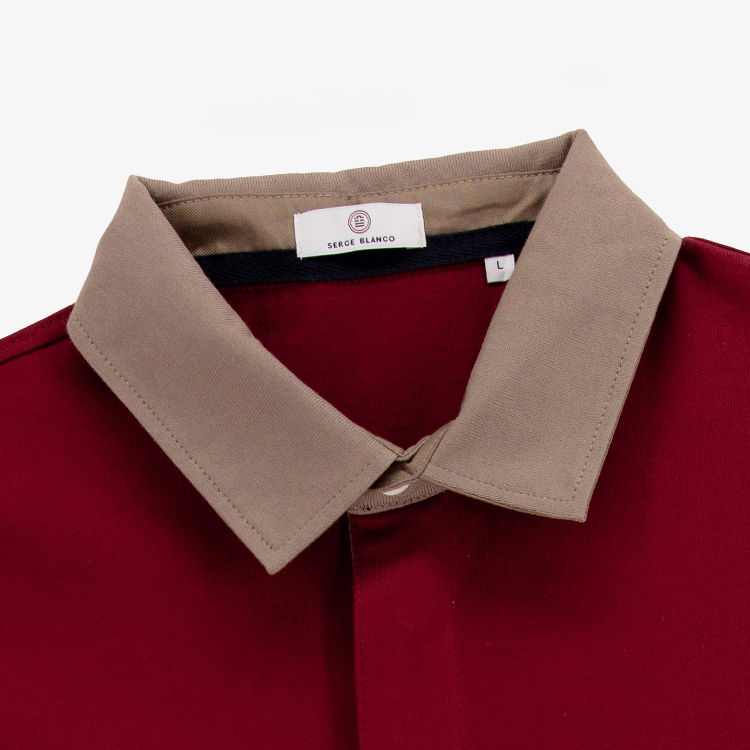 Long-sleeved cotton rugby shirt SERGE BLANCO Red