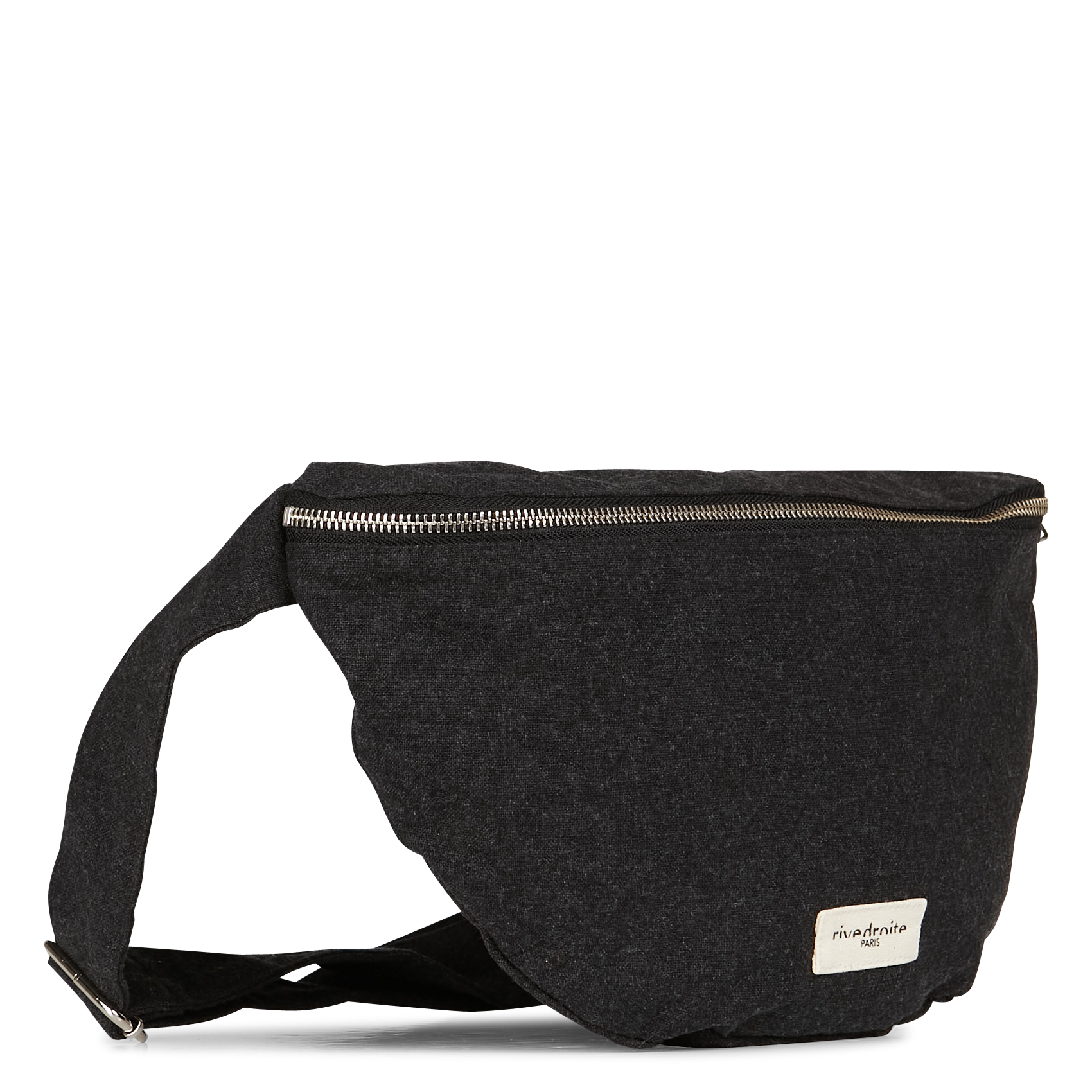 Sac banane en coton recyclé imprimé RIVEDROITE PARIS Noir