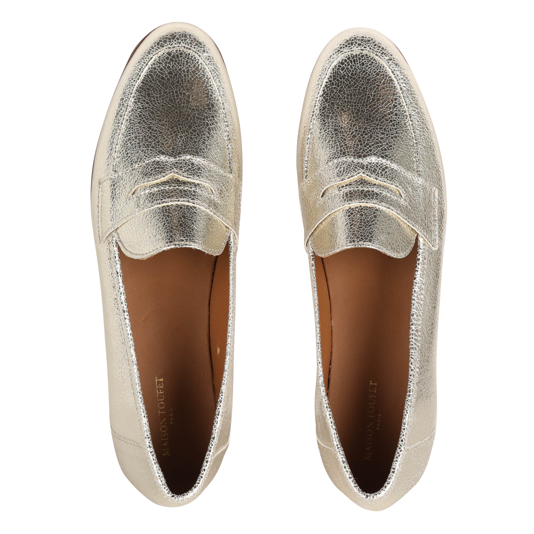 Metallic leather loafers MAISON TOUFET Golden