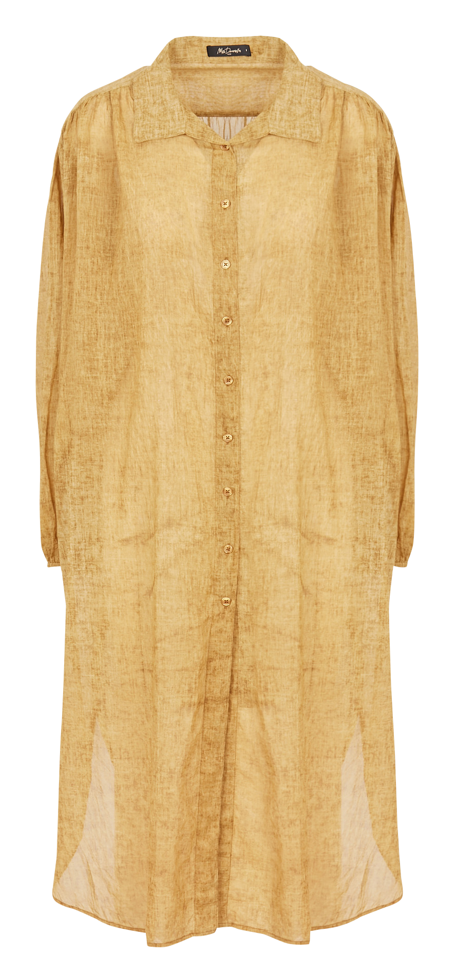 Robe longue col classique en coton MES DEMOISELLES Marron