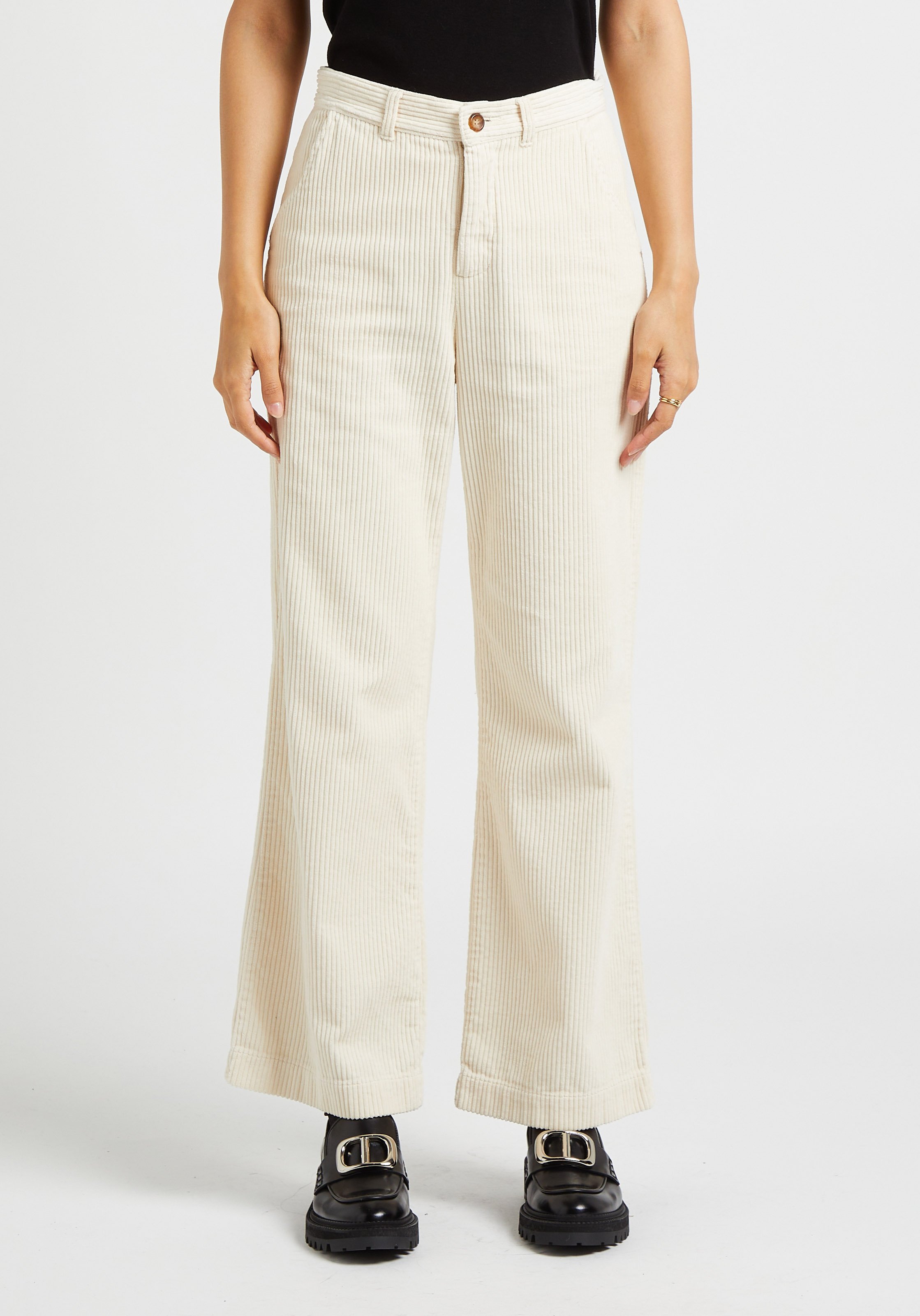 Straight-leg cotton pants EMILE ET IDA Beige