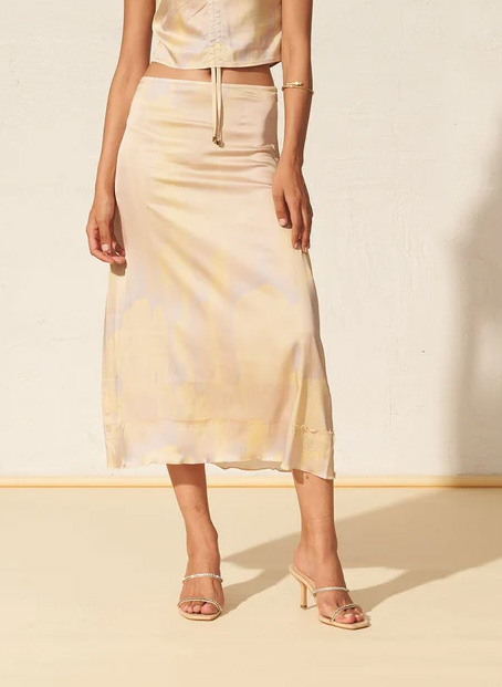 Midi satin tie and dye skirt FETE IMPERIALE Multicolored