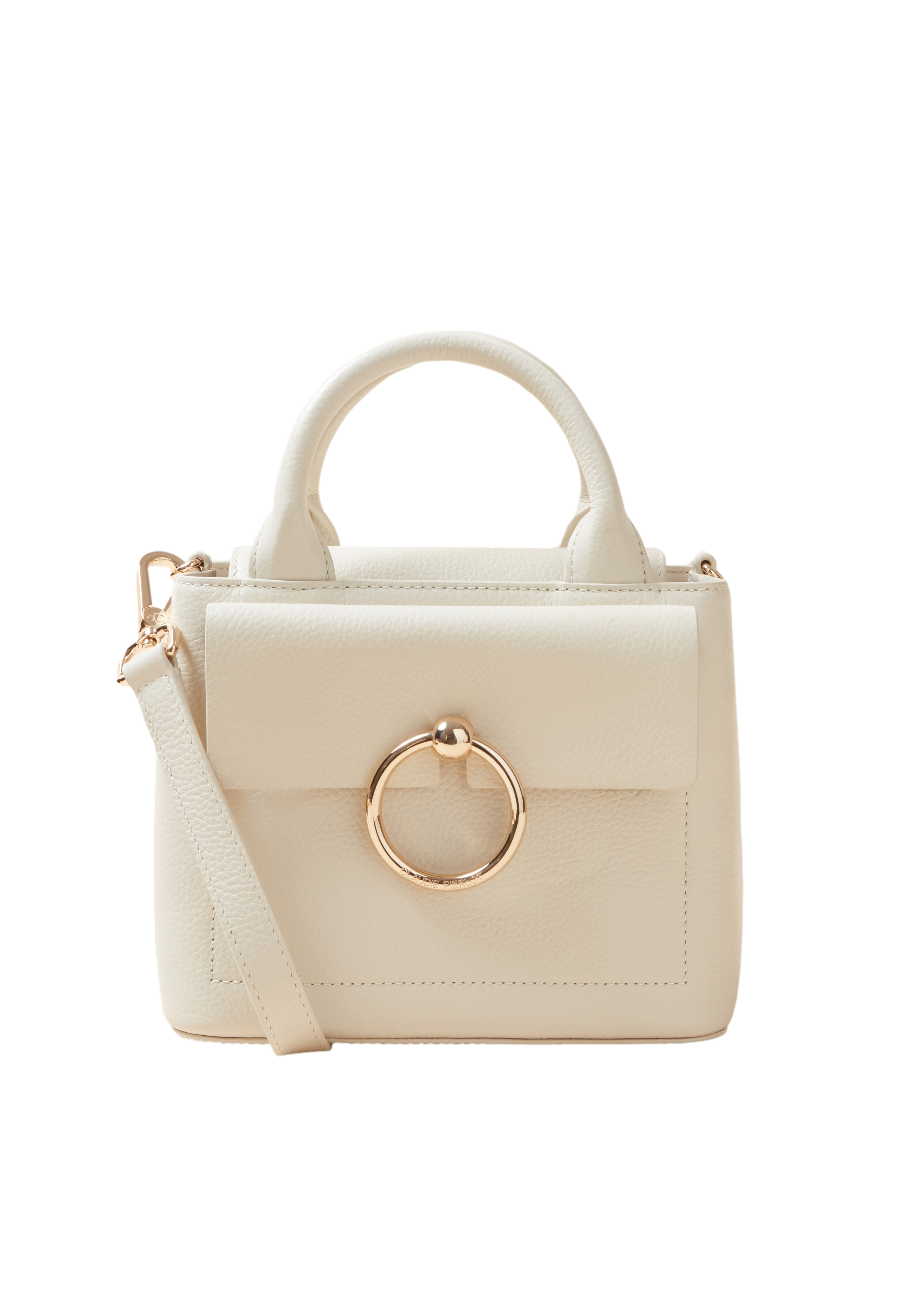 Kleine handtas van glad leer CLAUDIE PIERLOT Beige