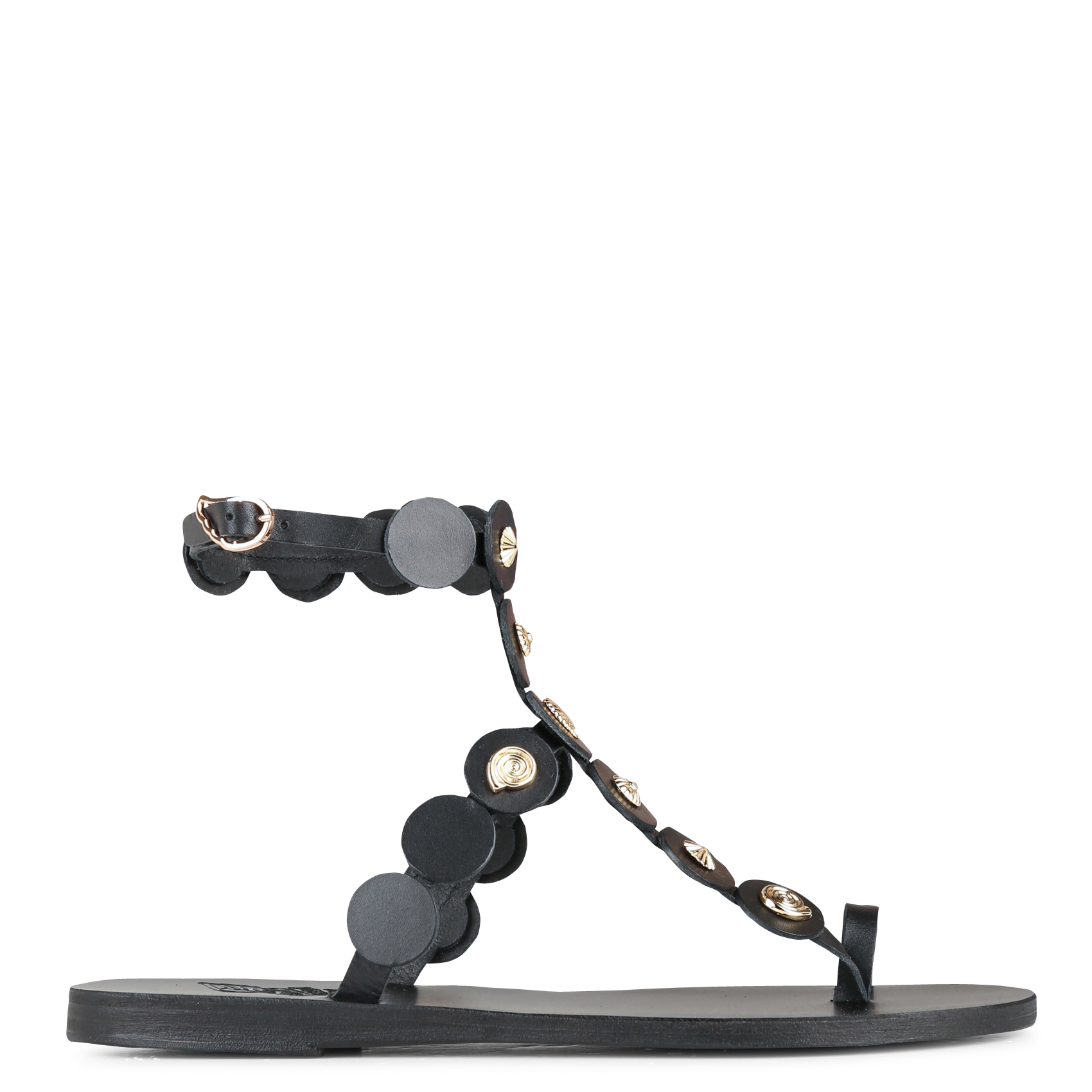 Avarca Berlin - Flache Ledersandalen mit Samt ANCIENT GREEK SANDALS