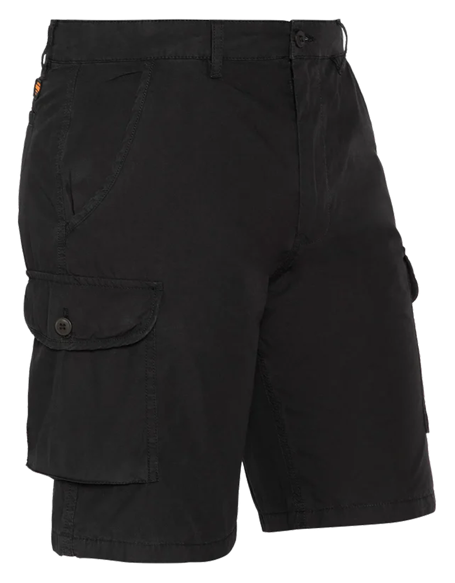 Straight cotton shorts Black