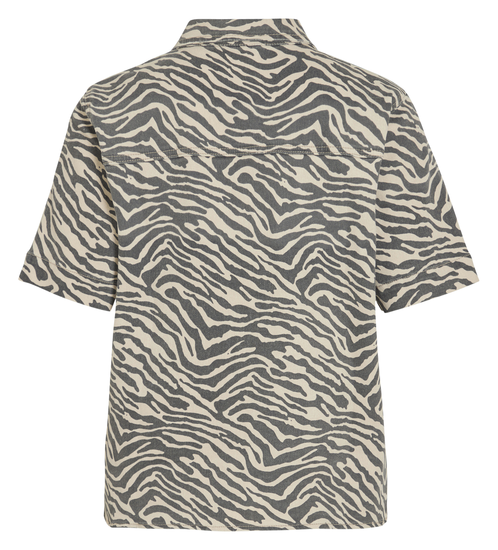 Straight shirt in printed blended cotton VILA Beige