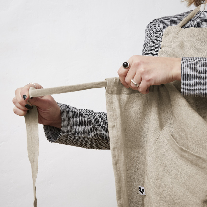 Chef apron in cotton gauze L'EFFET PAPILLON Beige