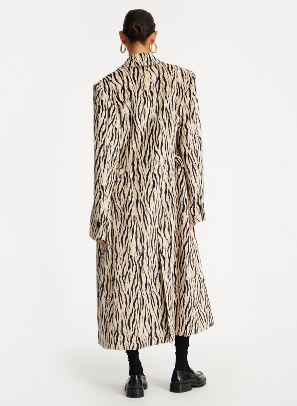 Manteau droit en coton mélangé imprimé ROTATE Multicolore