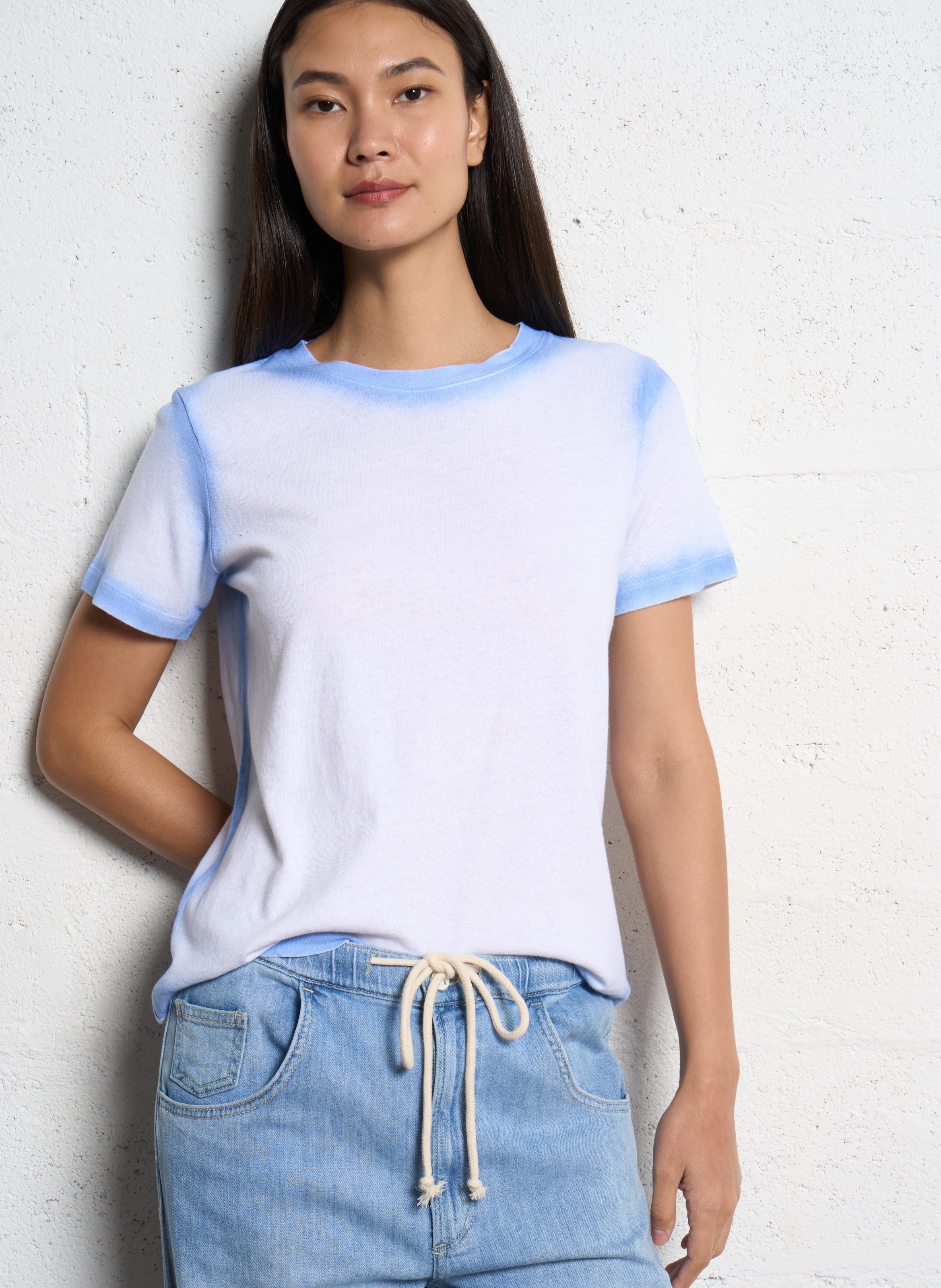 Round-neck linen T-shirt KUJTEN Blue