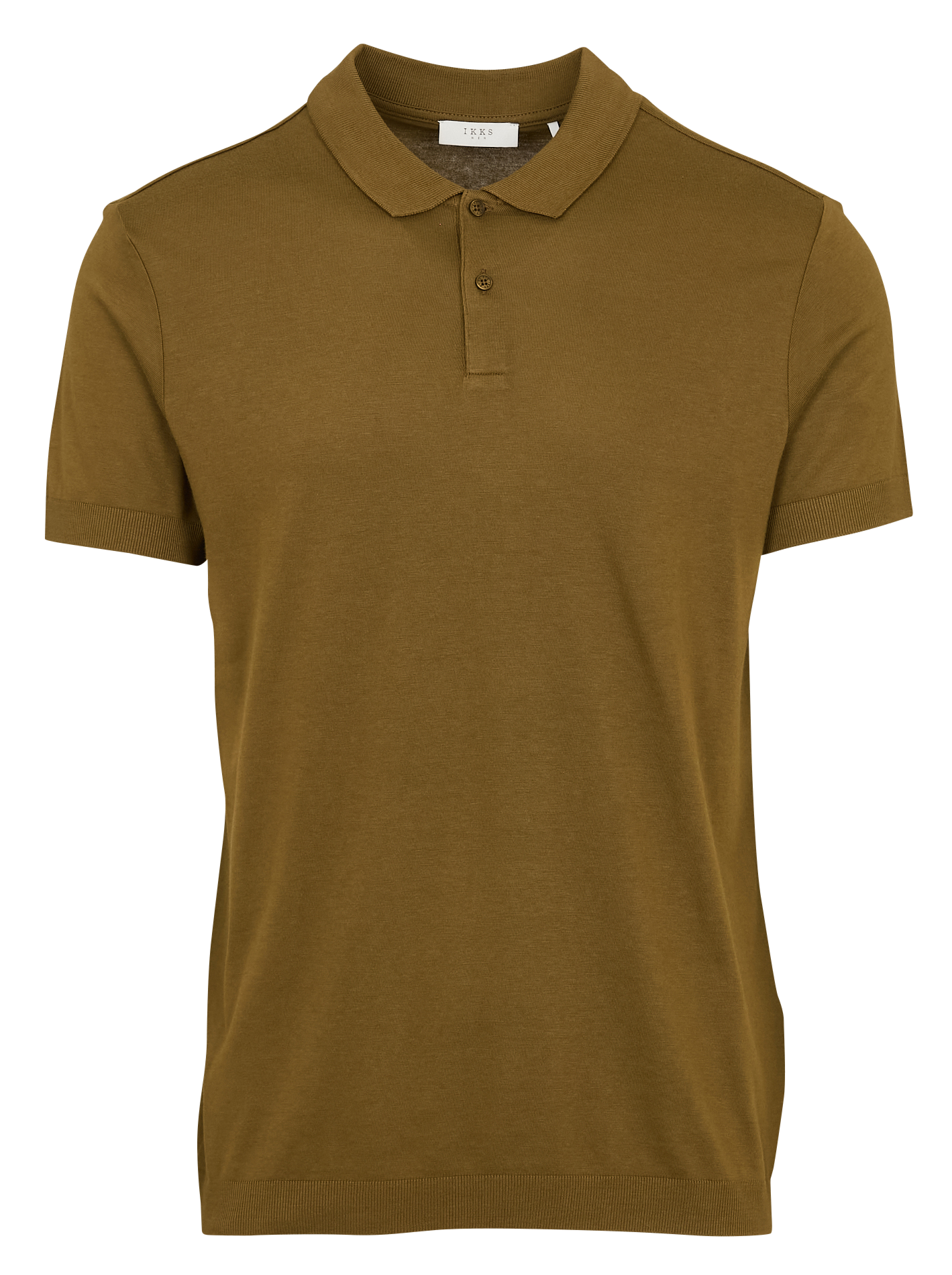 Short-sleeved solid knit polo IKKS Brown