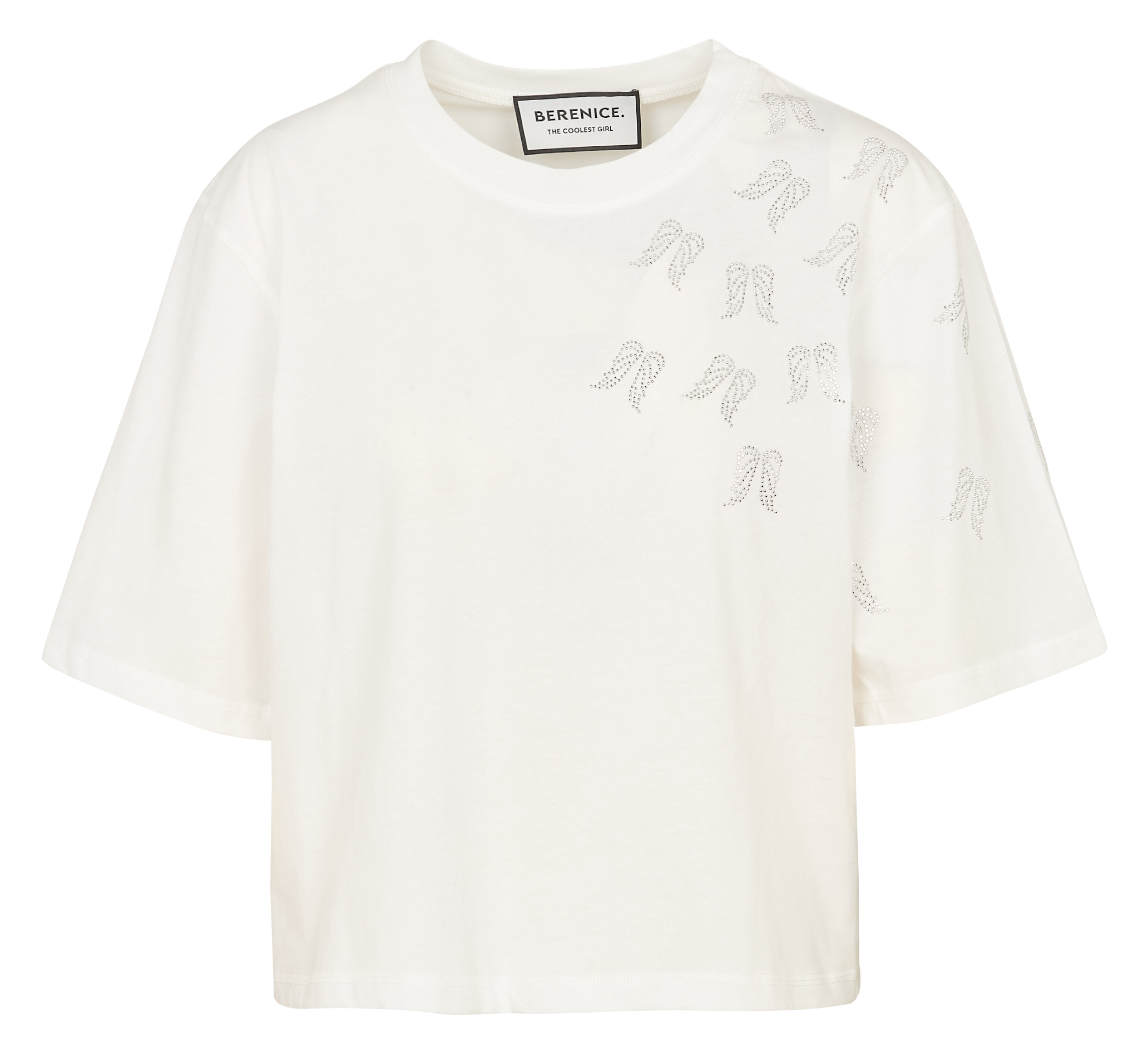 Baumwoll-Pullover mit Rundhalsausschnitt BERENICE Weiss