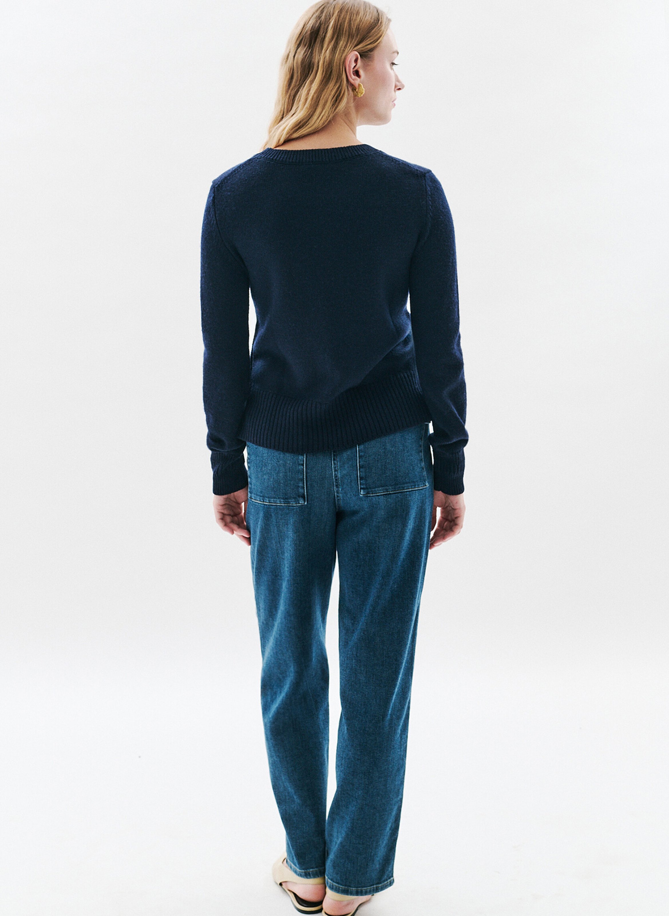 Alpaca wool sweater CAROLL Blue