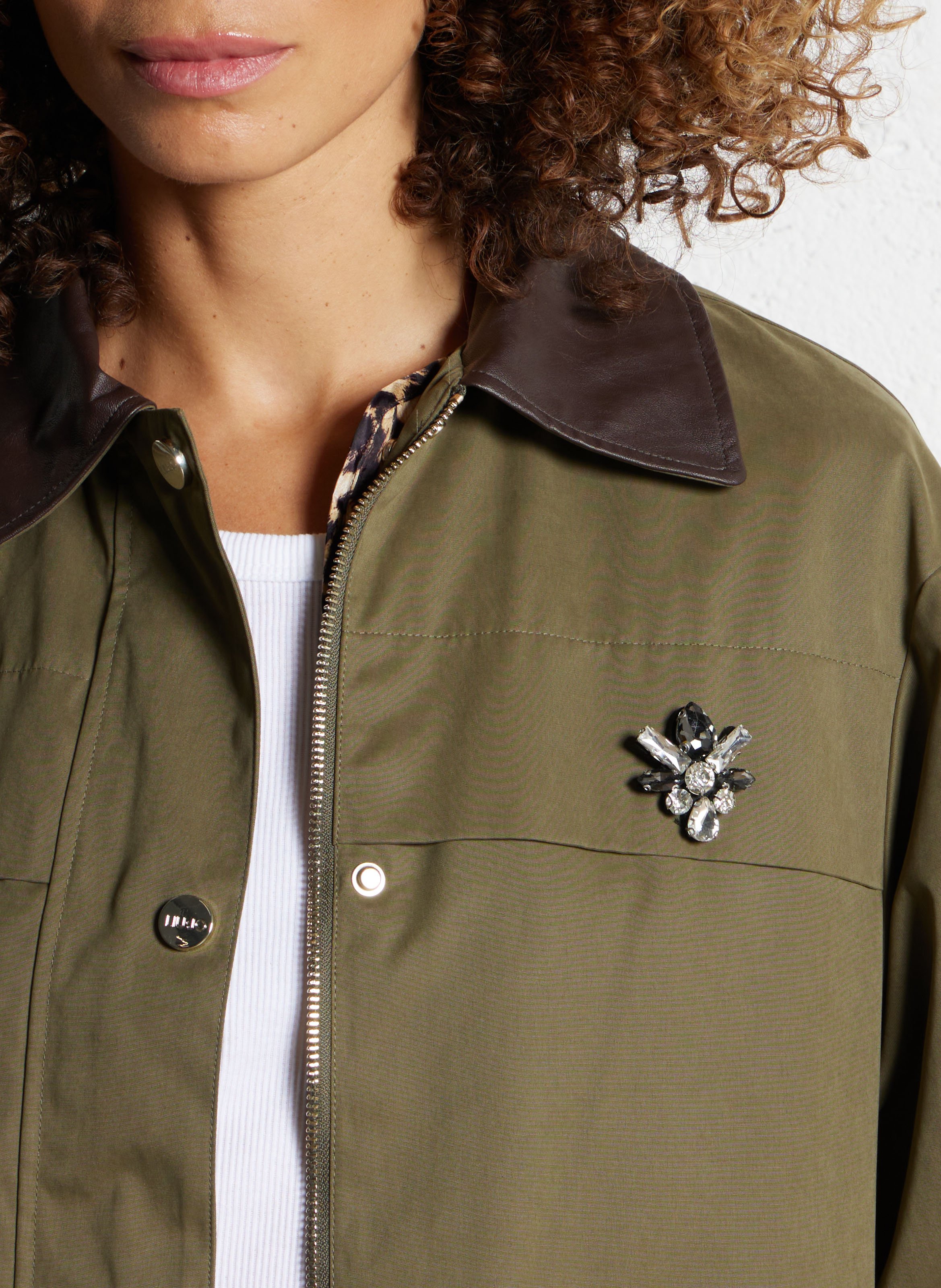 Manteau droit boutonné à col ciré LIU JO Violet