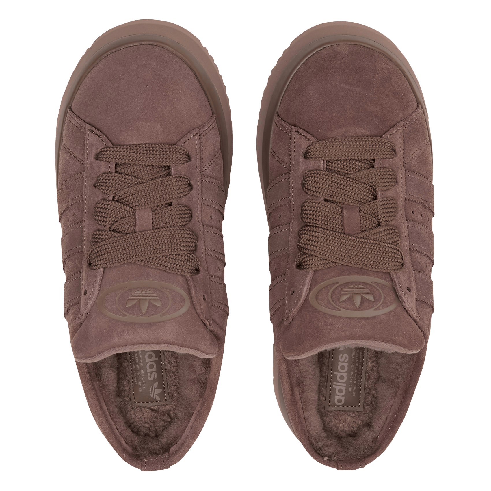 Sabots fourrés en cuir ADIDAS Marron