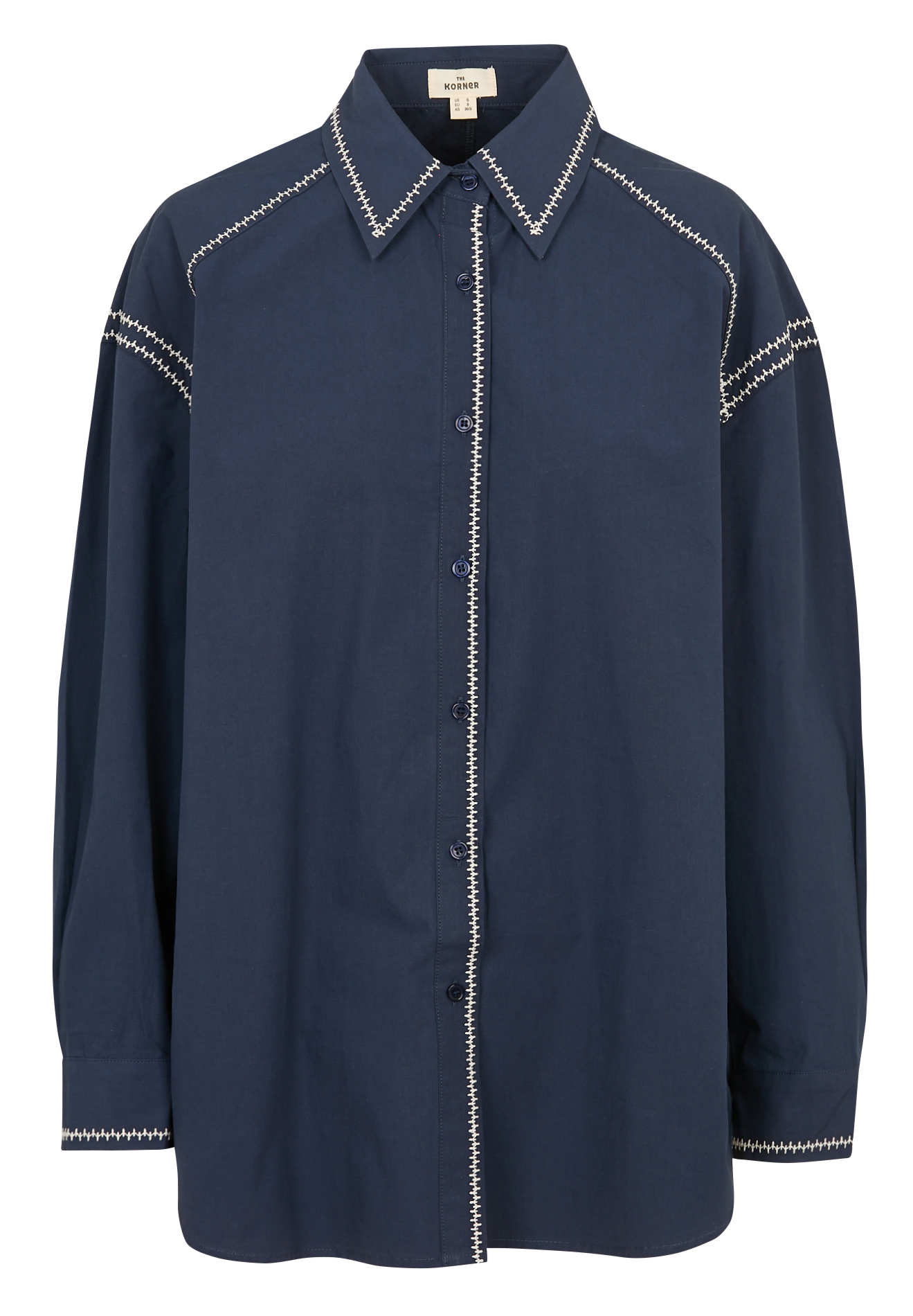 Baumwoll-Bluse THE KORNER Blau