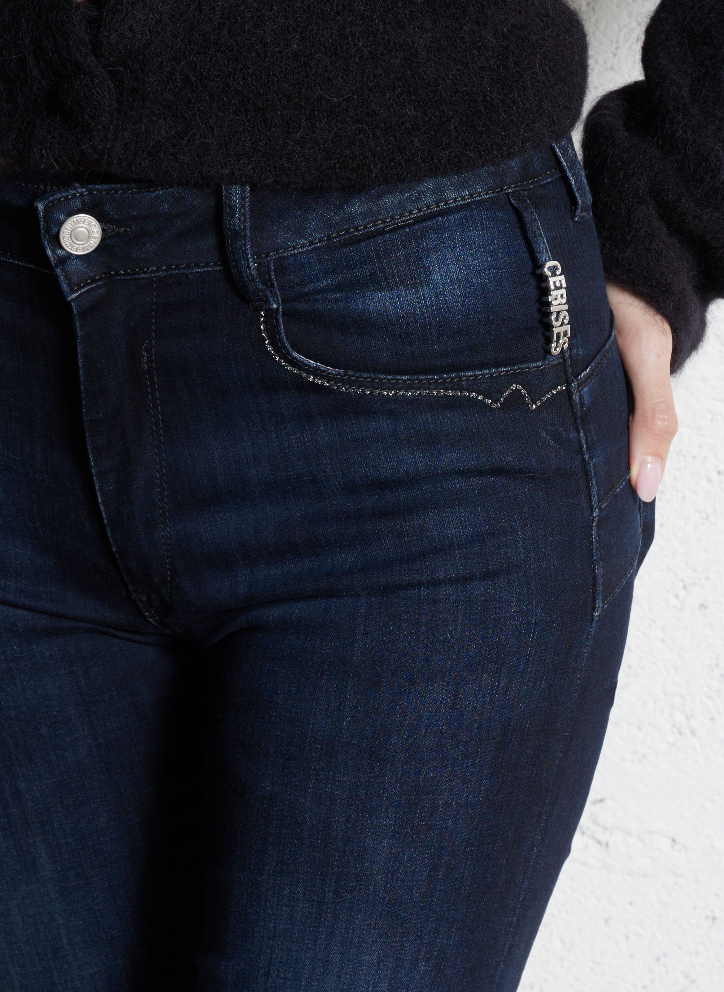 Jean droit en coton mélangé LE TEMPS DES CERISES Bleu