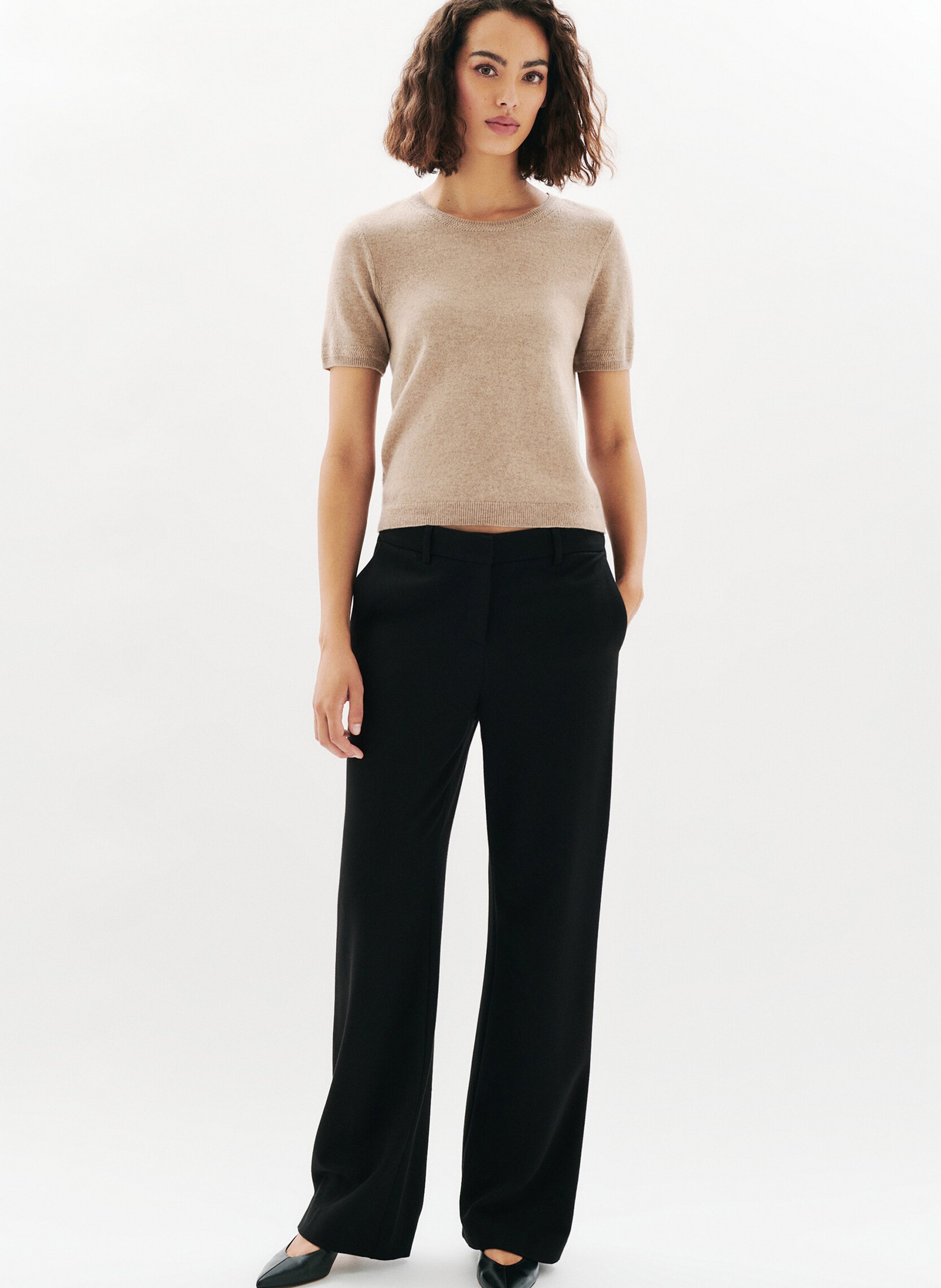 Belted cashmere sweater CAROLL Brown
