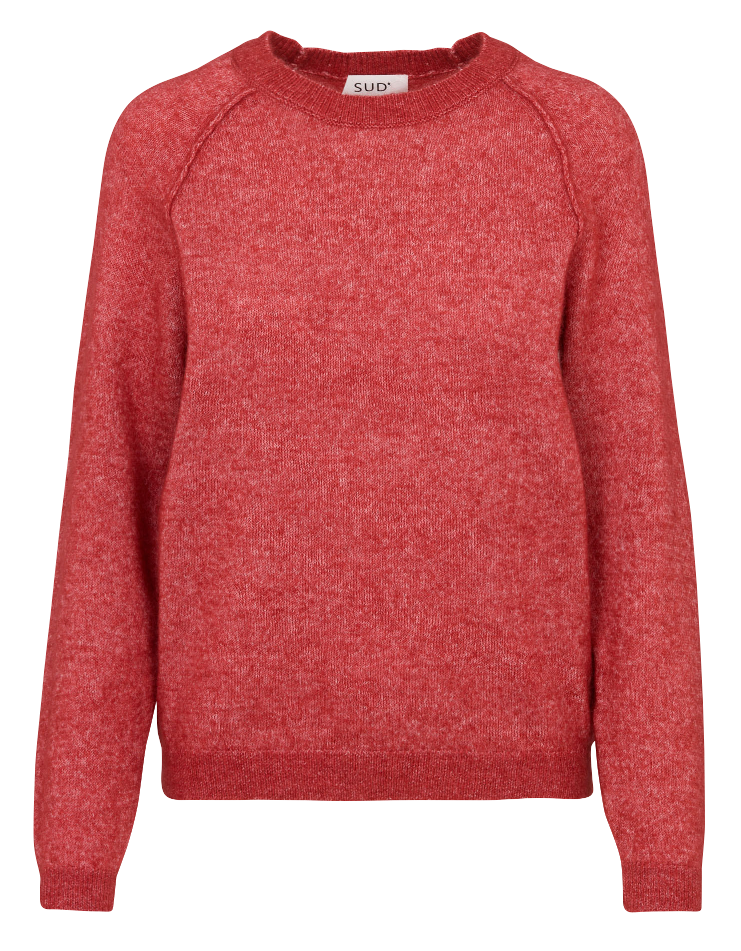 Gerade geschnittener Pullover aus Wollmix mit Rundhalsausschnitt SUD EXPRESS Rot