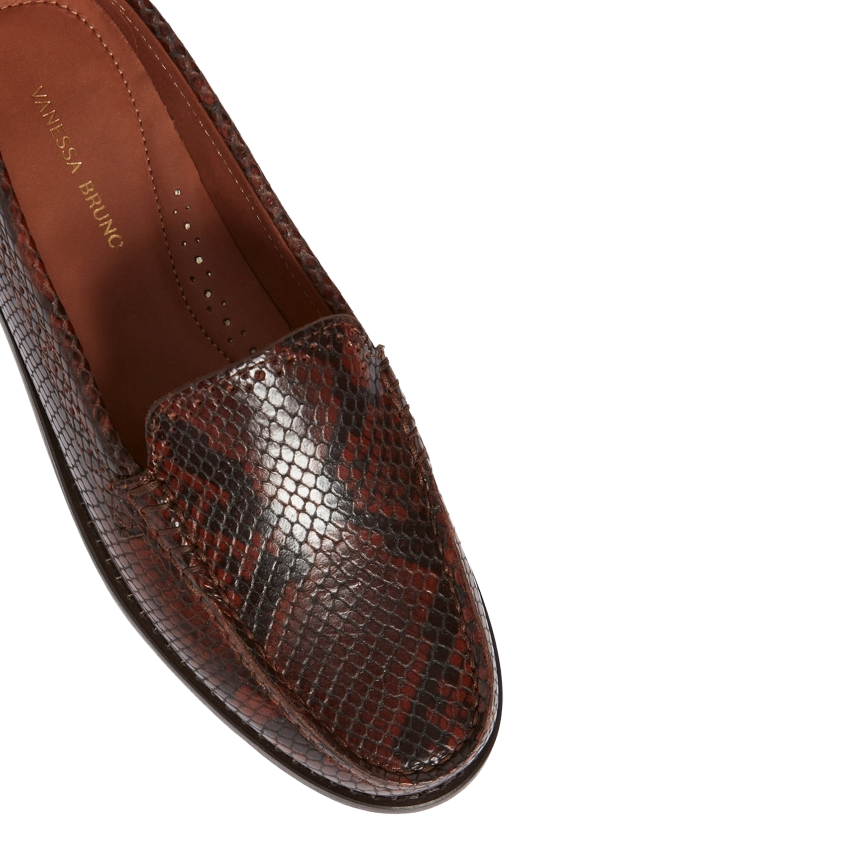 Mocassins en cuir effet python VANESSA BRUNO Marron