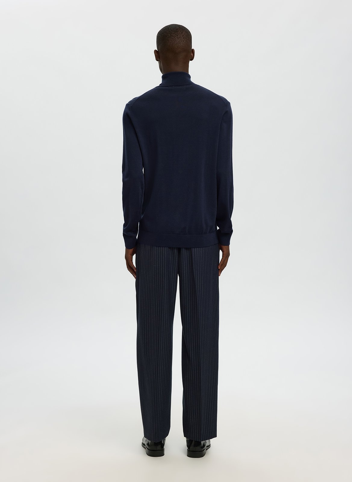 Col roulé regular-fit en laine mérinos SELECTED Bleu