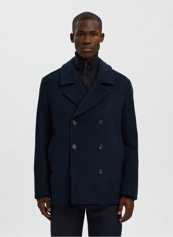 Cocila Manteau Chaud Épais Homme Hiver - Caban Blanc Fermeture Éclair Avec Poches