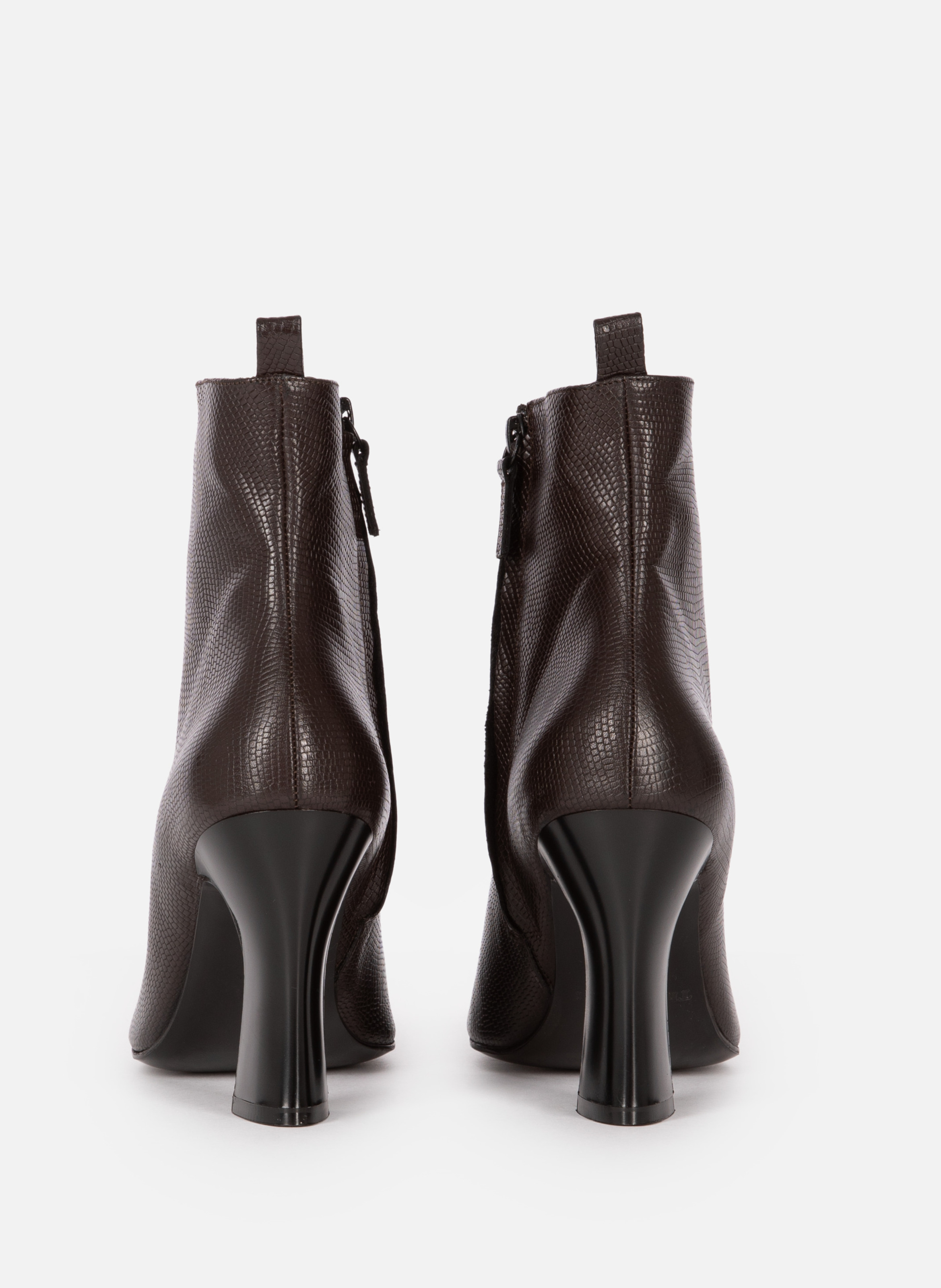 Lizard effect leather boots THE KOOPLES Brown