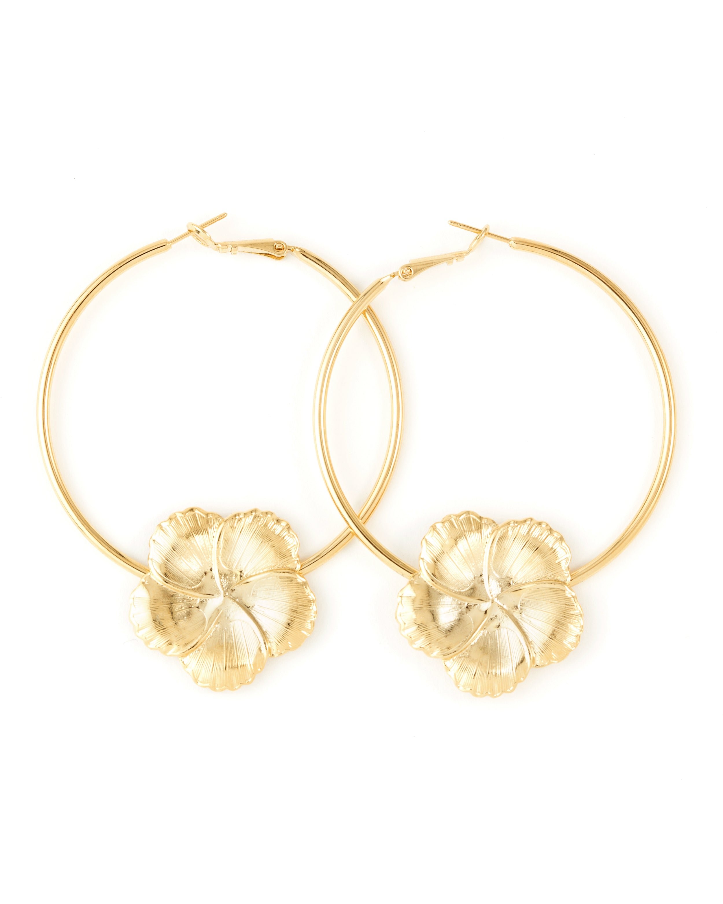 AGLAÉ - Silver-plated flower hoop earrings MONSIEUR SIMONE