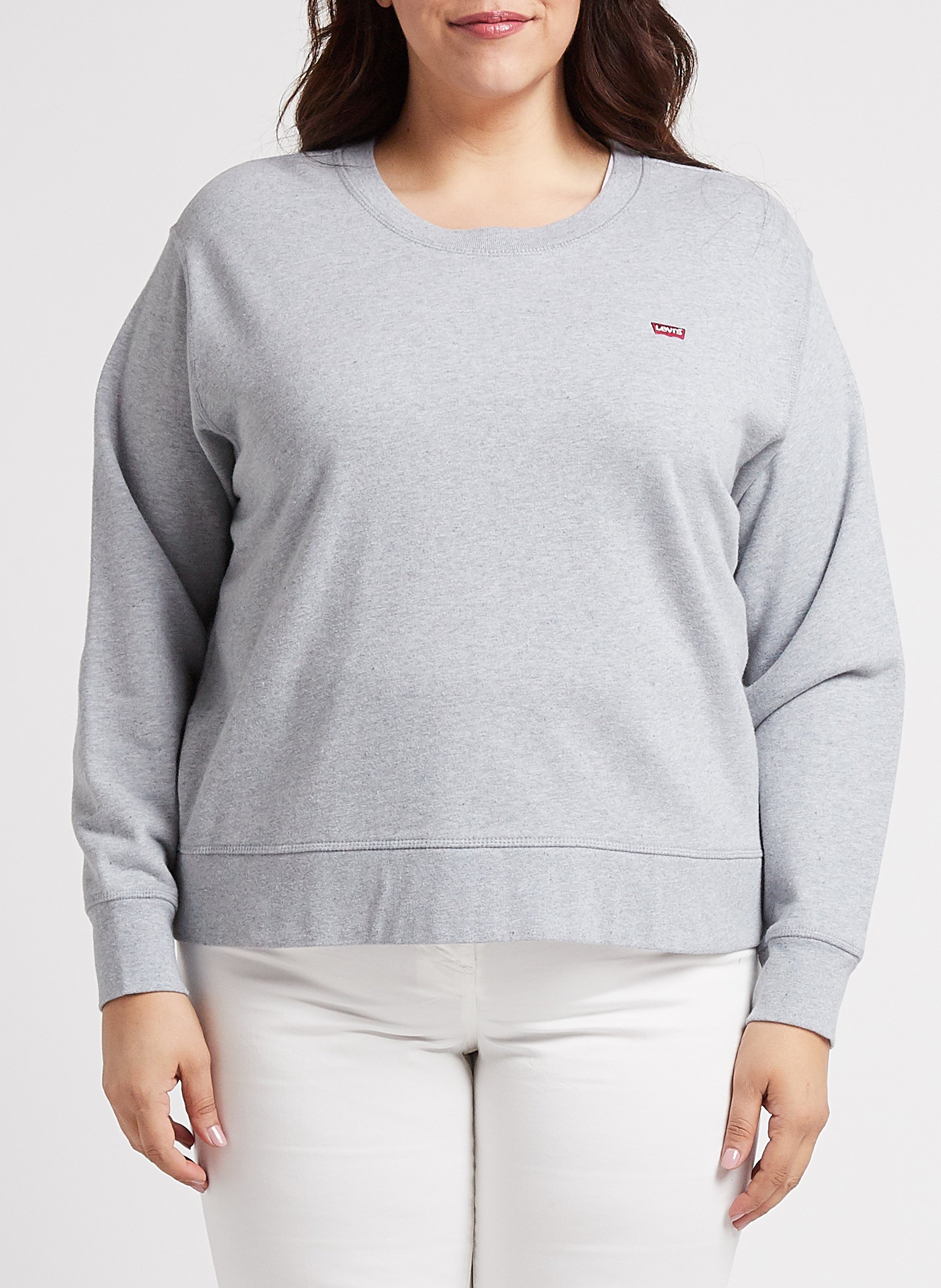 Sweat à col rond en coton LEVI'S Gris