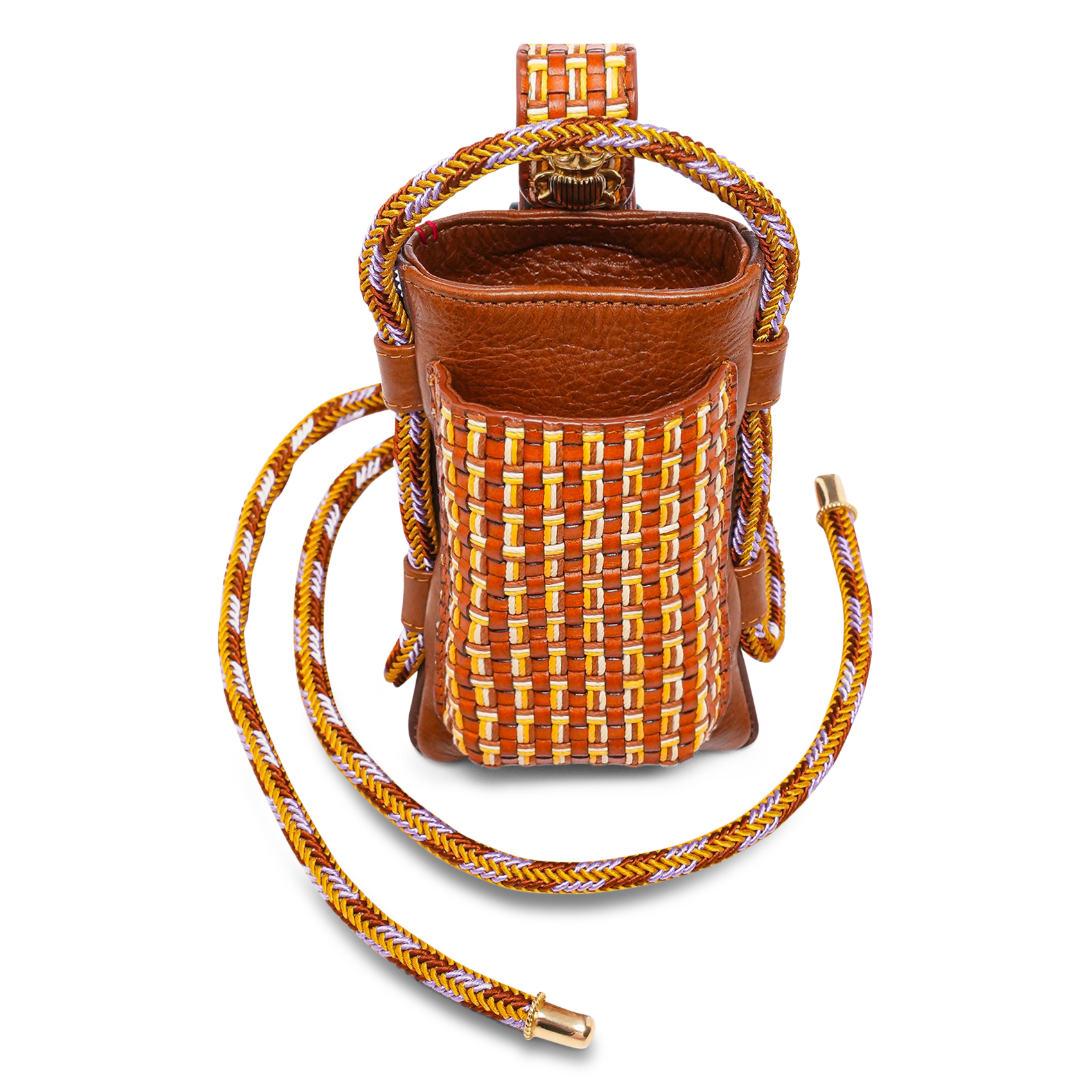 Estuche de cuero trenzado CLARIS VIROT Marron