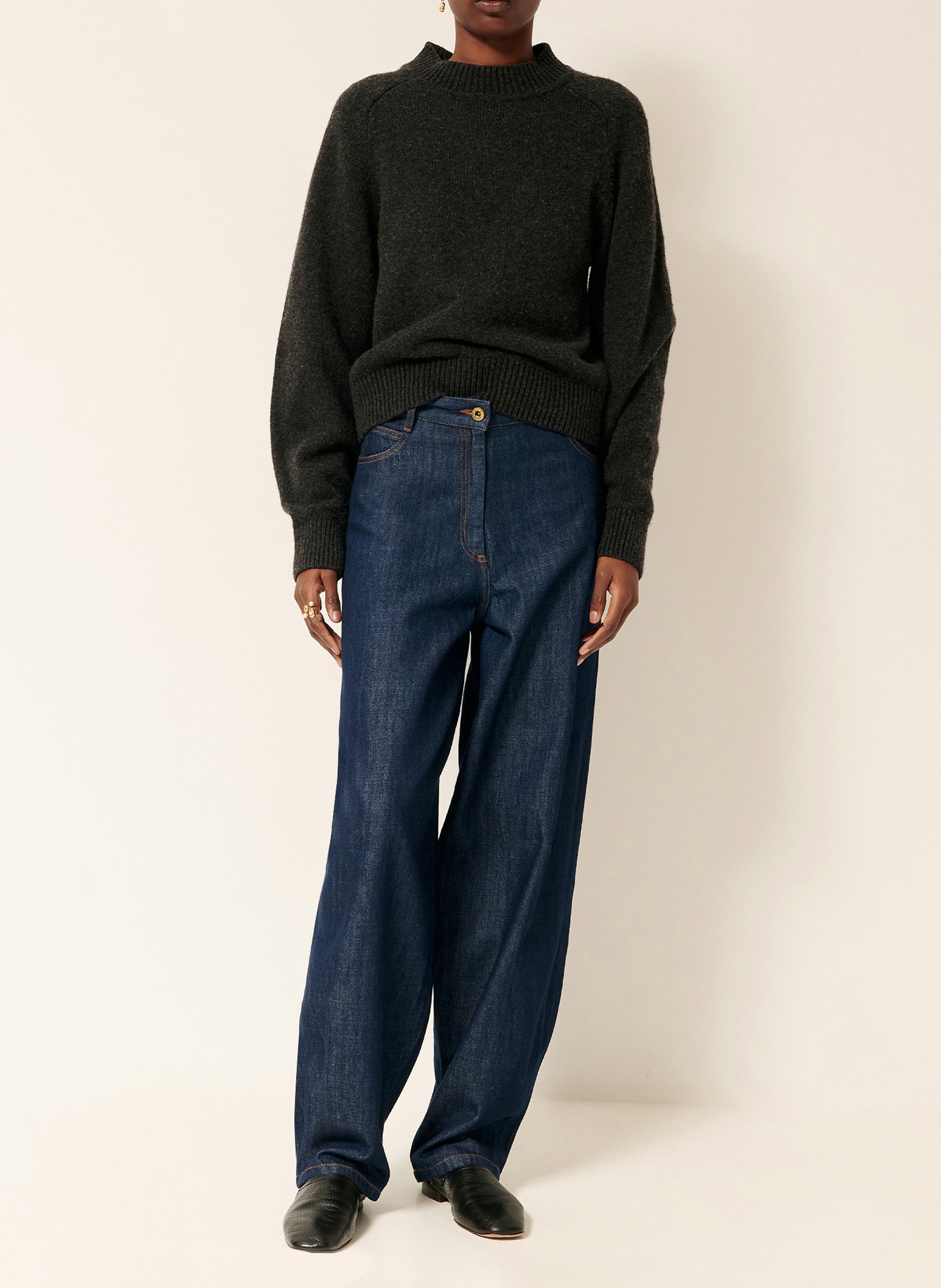 Pull droit en laine mélangée SESSUN Gris