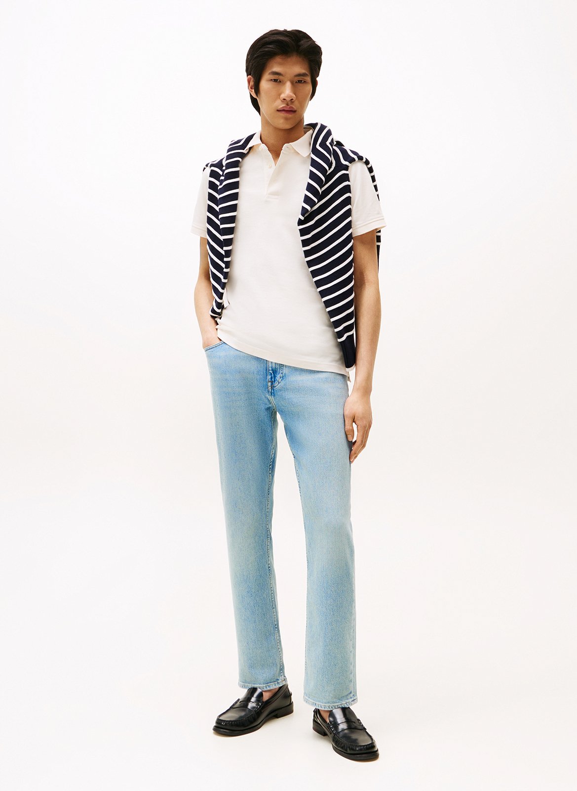 Slim-fit organic cotton polo shirt Yellow