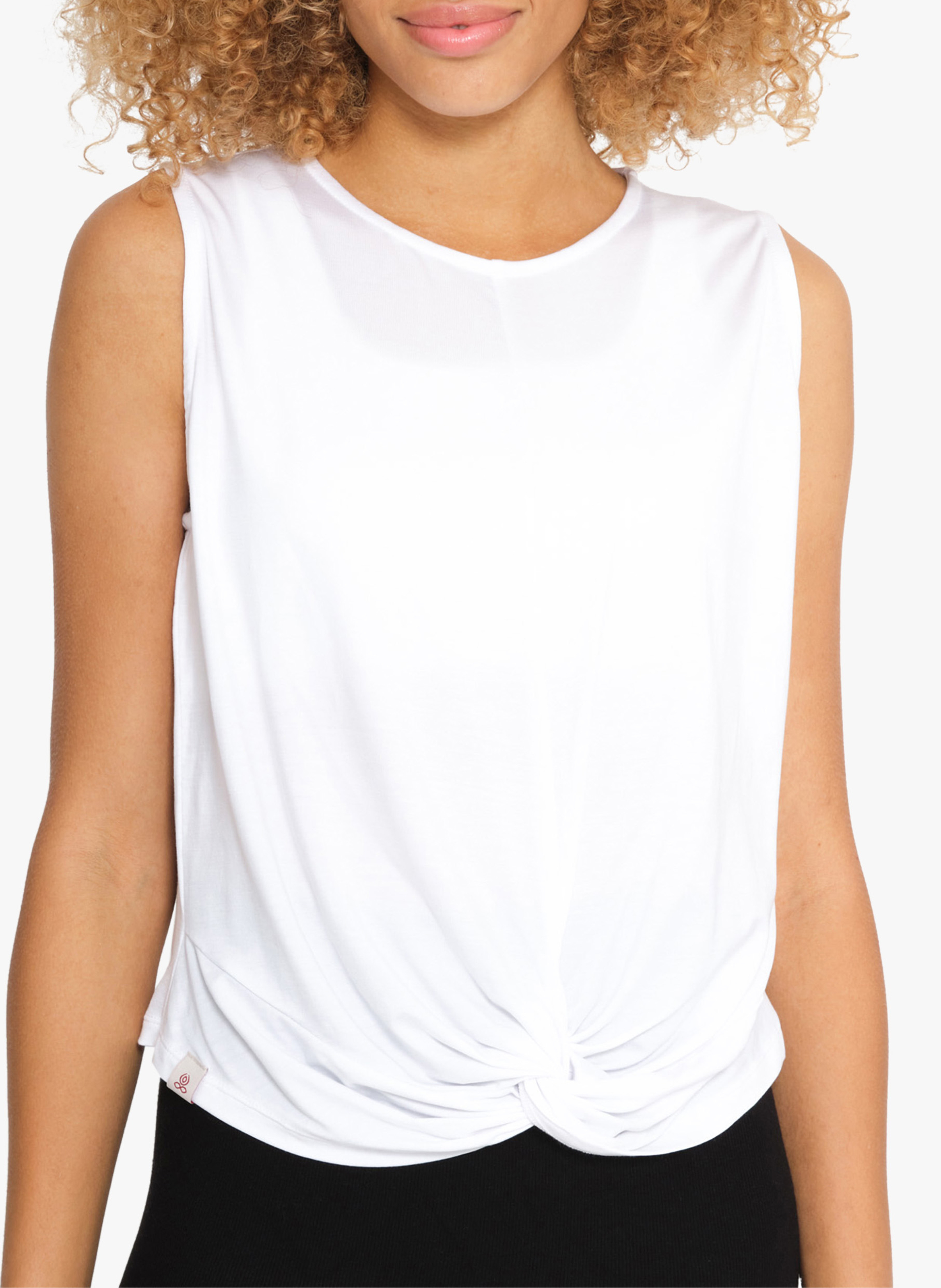 Gerade geschnittenes Yoga-Tanktop aus Feinstrick YOGA SEARCHER Weiss