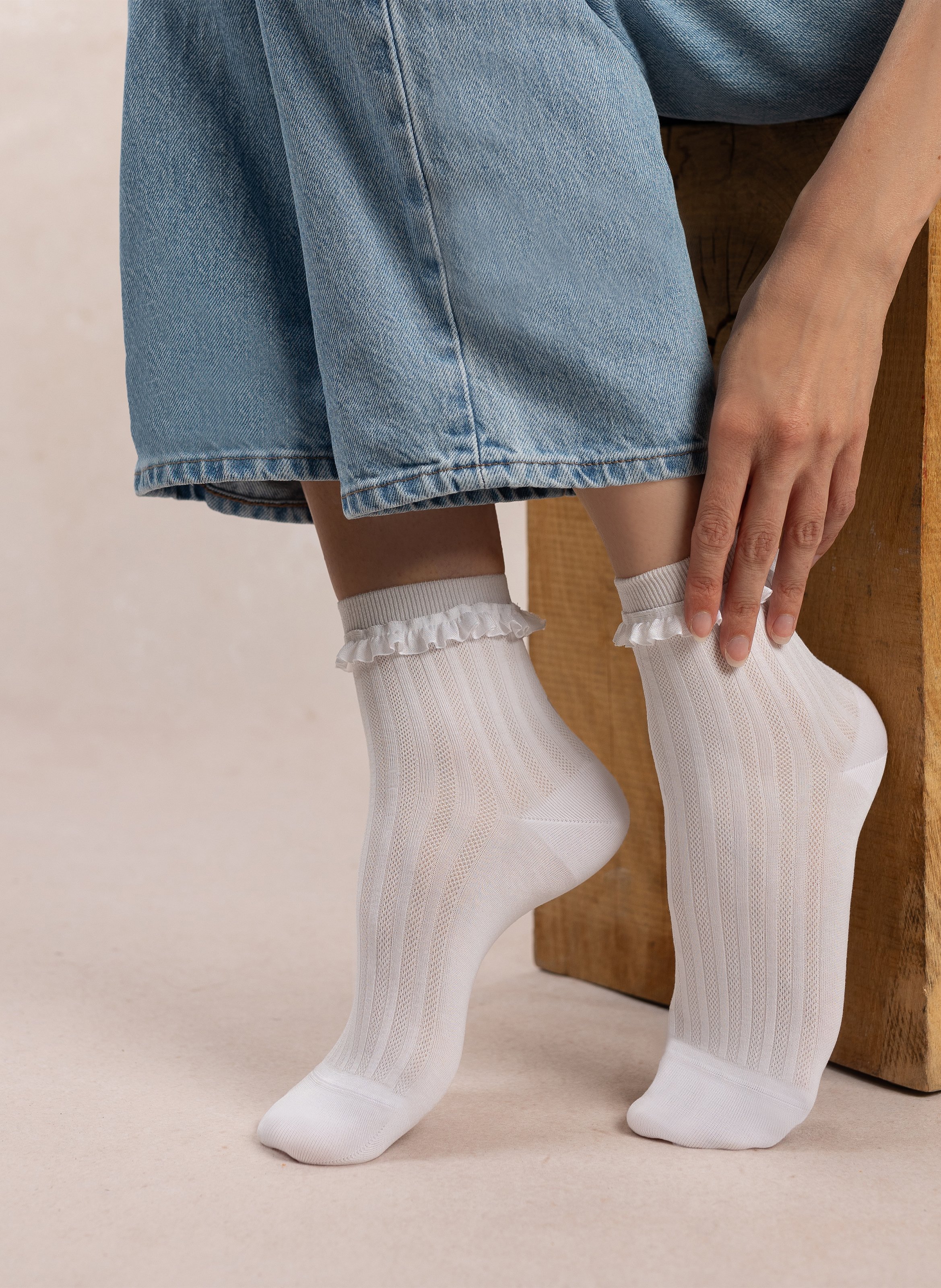 Chaussettes en coton mélangé BLEUFORET Blanc