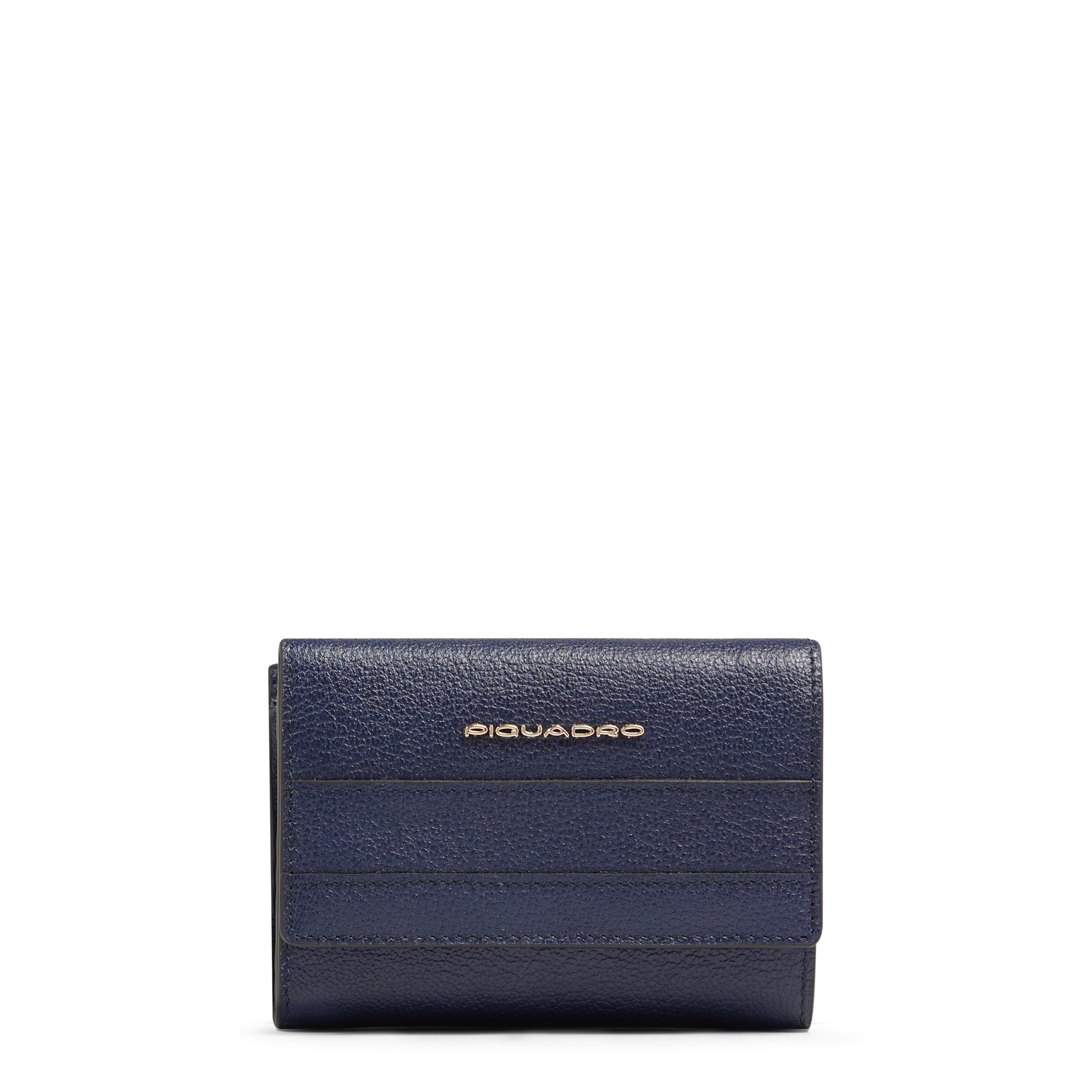 Women's three-fold wallet, small size PIQUADRO Blue
