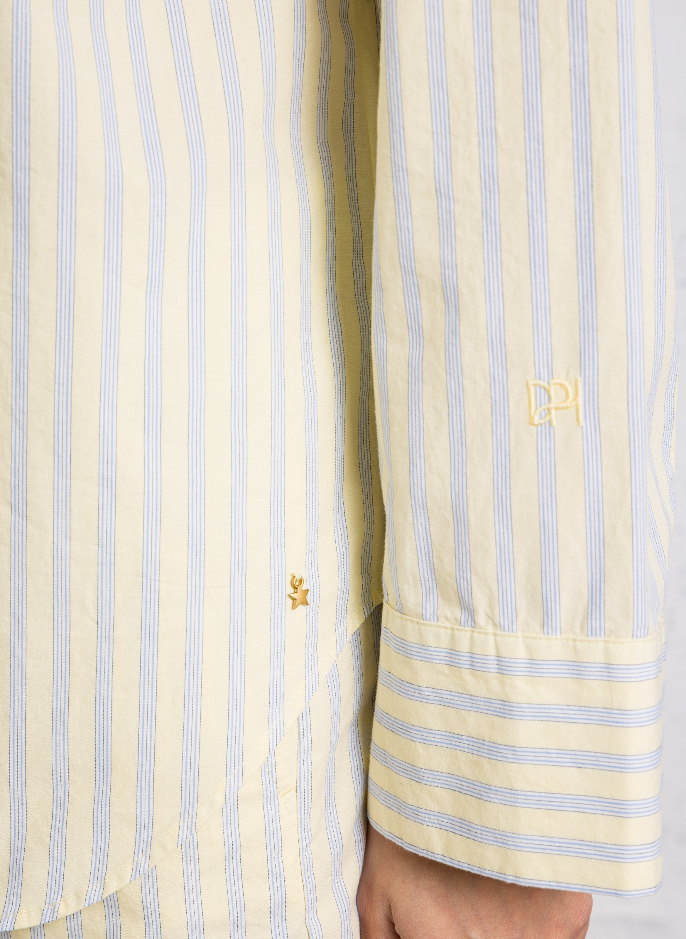 Katoenen oversized blouse DES PETITS HAUTS Geel