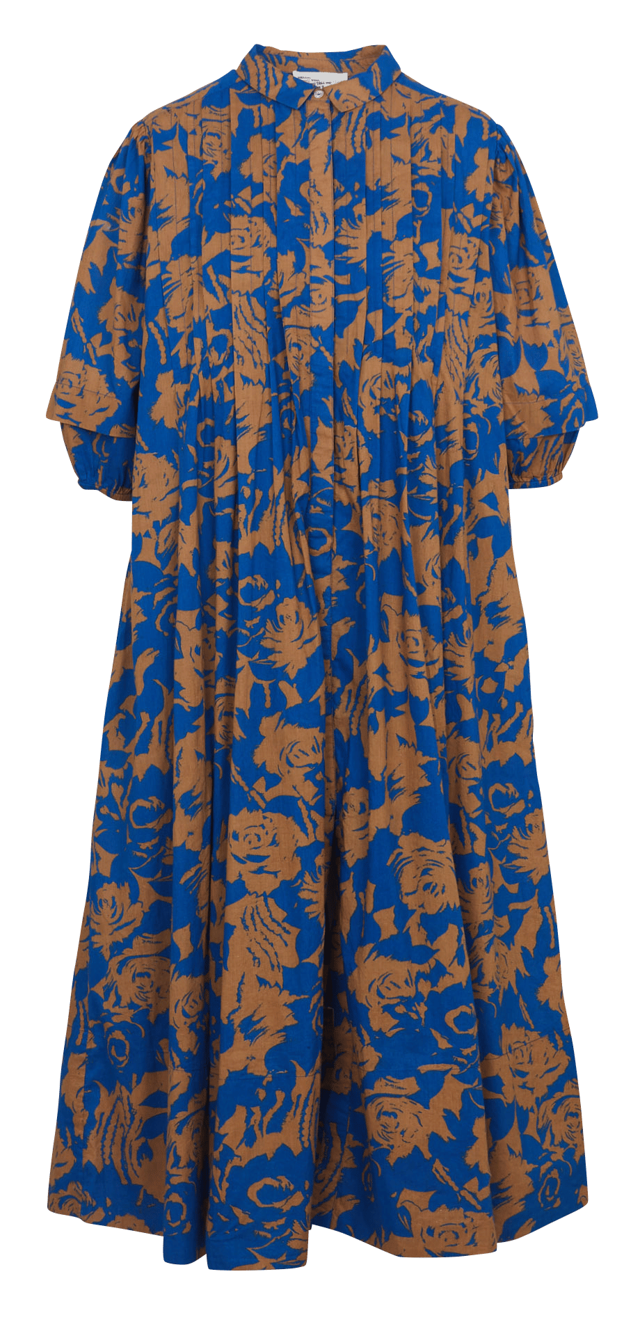 Loose-fitting long dress with classic collar in organic cotton LEON & HARPER