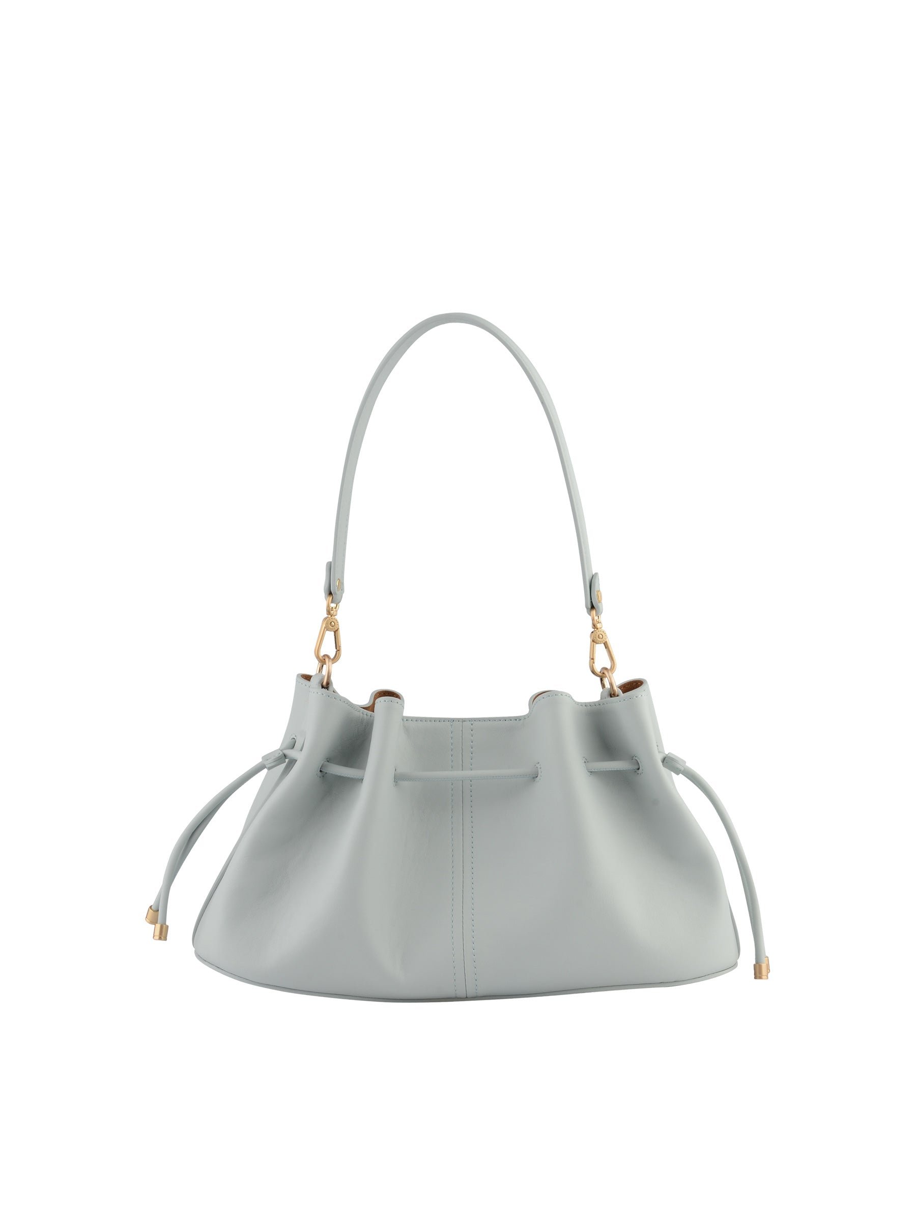 Calfskin leather shoulder bag POURCHET Blue