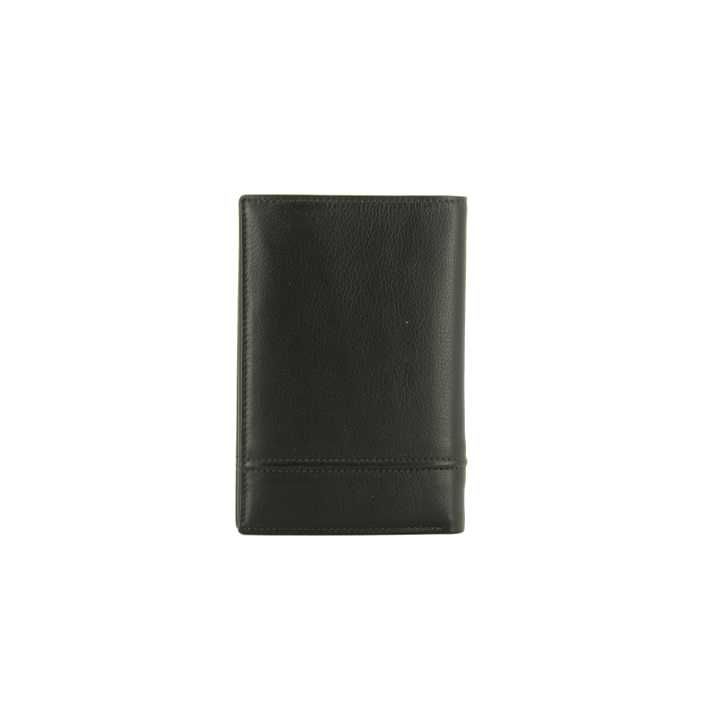 Calfskin leather credit-card holder POURCHET Black