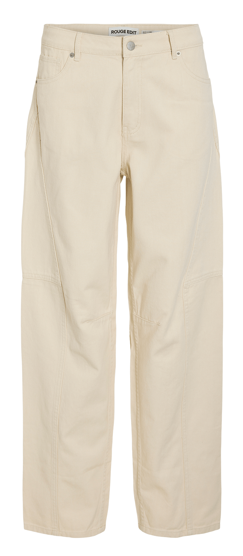 Straight leg jeans in cotton and recycled cotton. ROUGE EDIT Beige