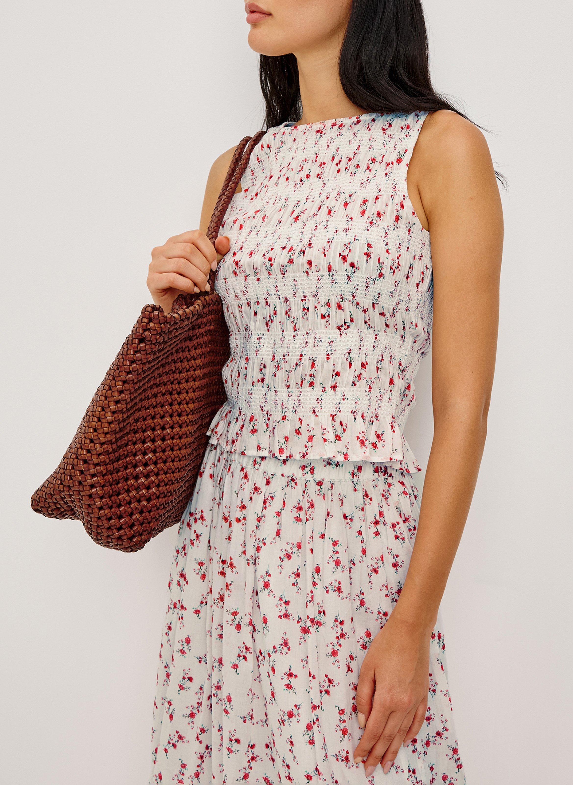 Sleeveless floral smocked top RAILS Multicolored