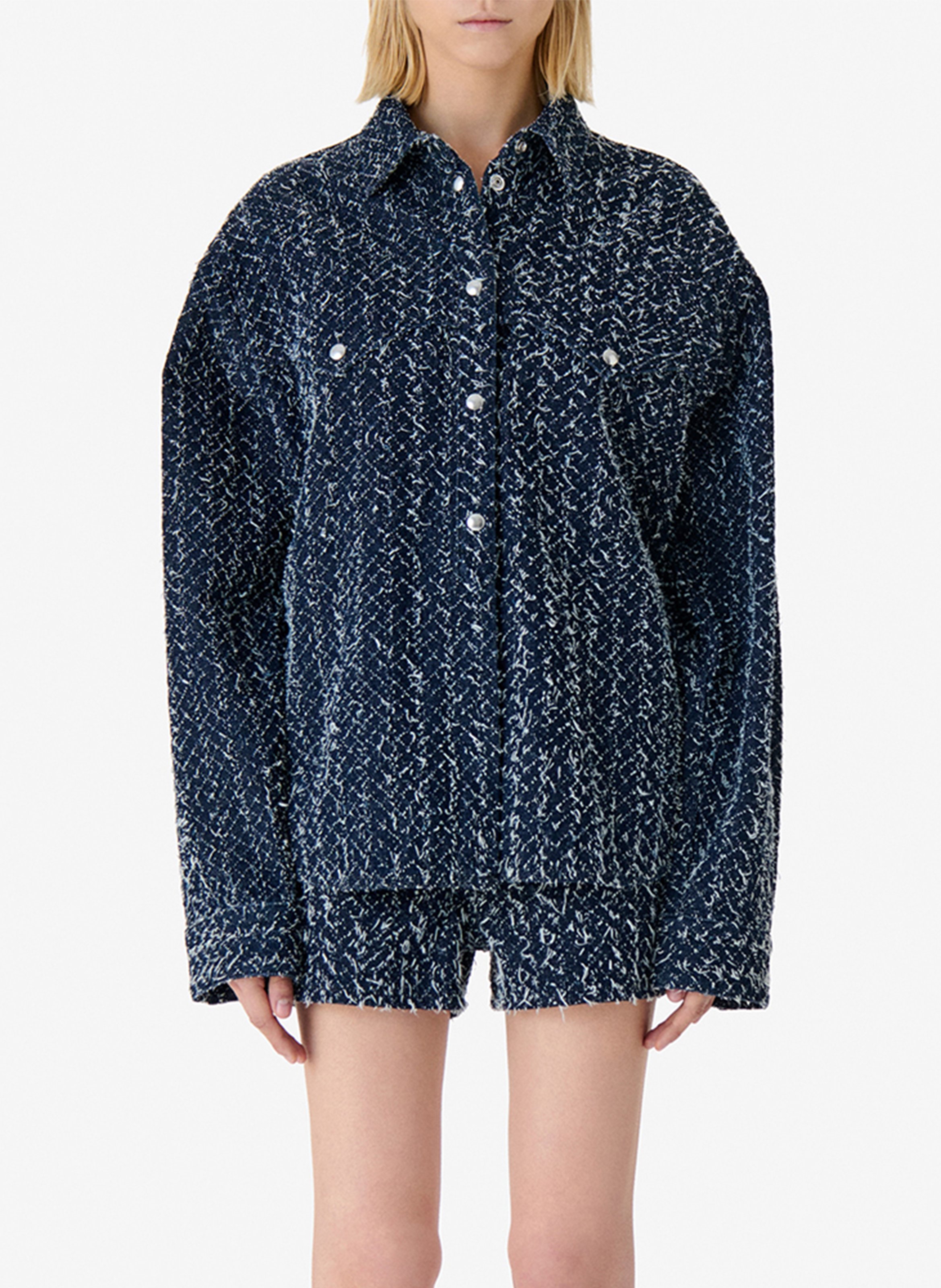 Oversize Hemd mit klassischem Kragen aus Baumwolle IRO Blau