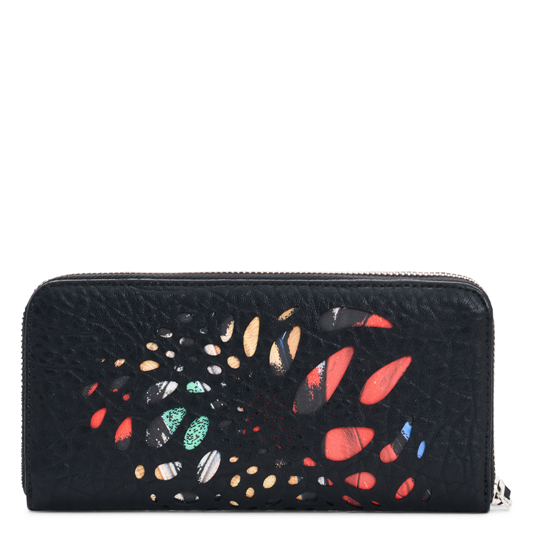 Porte-monnaie zippé à motifs DESIGUAL Noir