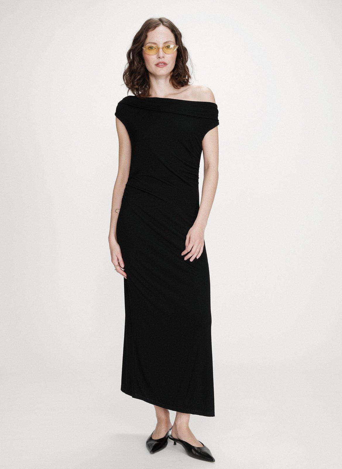 Maxikleid mit asymmetrischem Kragen GRACE ET MILA